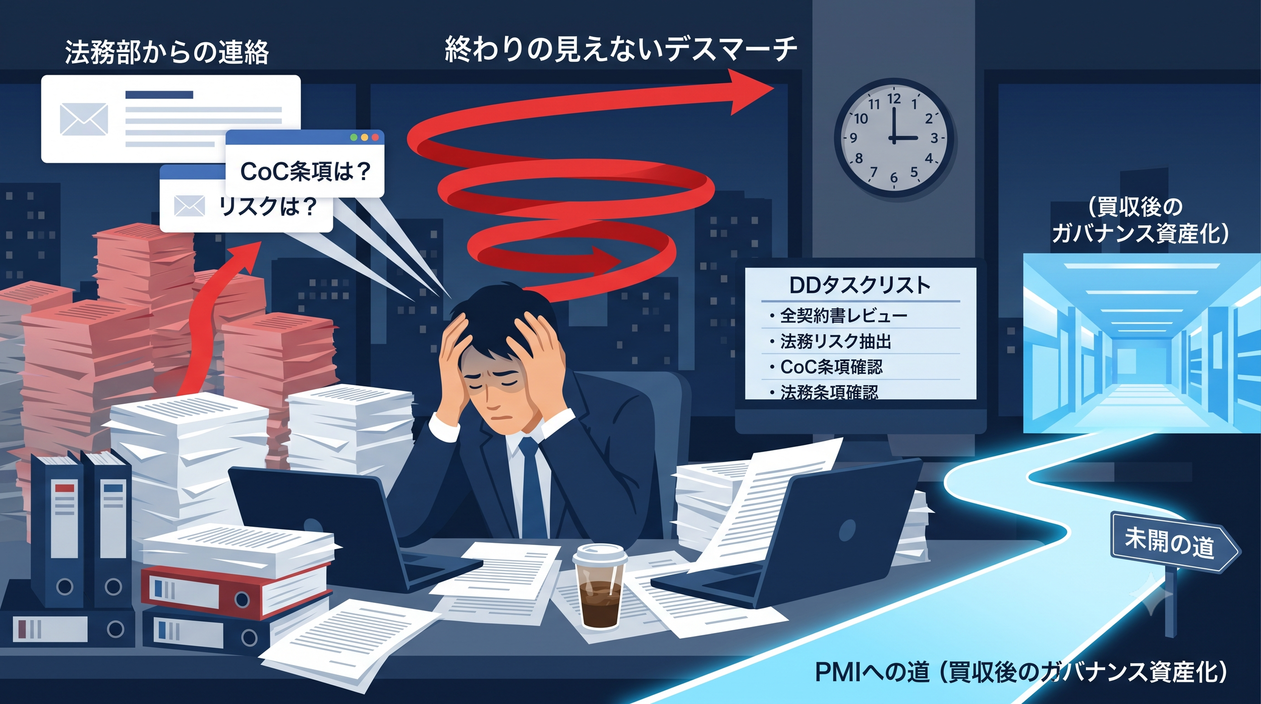 組織再編・M&amp;Aのデスマーチを撲滅する、世界基準の契約書「DD〜PMI」一気通貫活用術