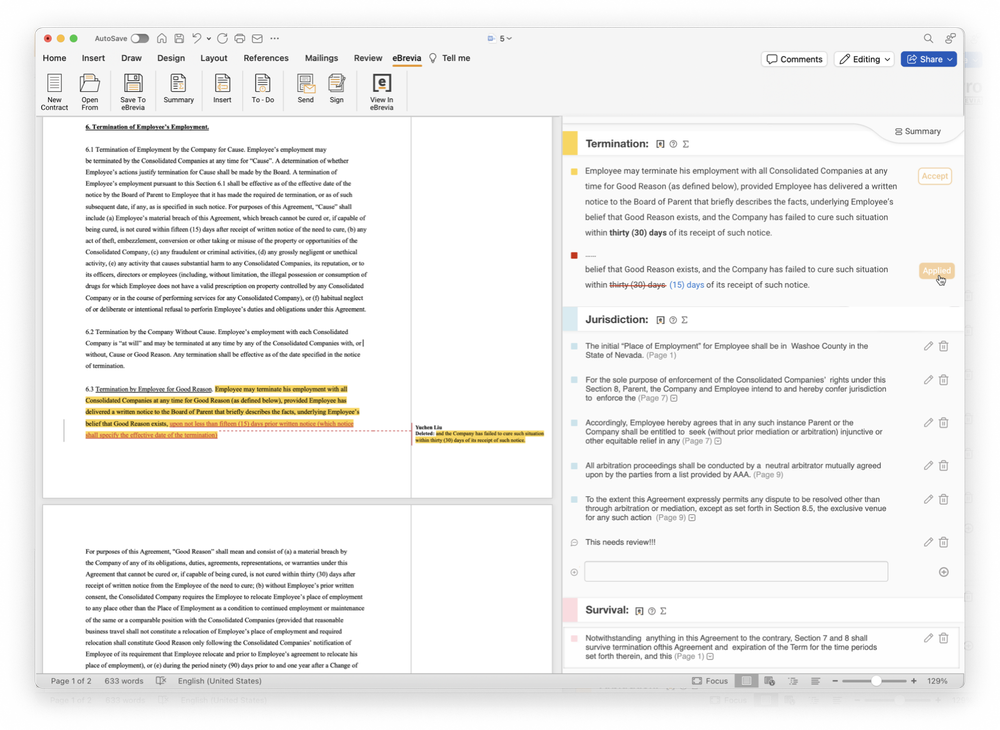 DraftPro review workflow for corporate legal teams