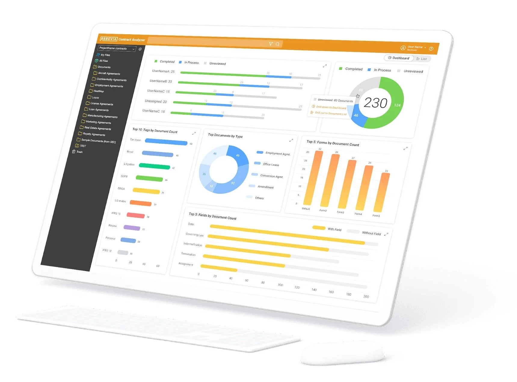 DraftPro by eBrevia dashboard for AI contract drafting and negotiation