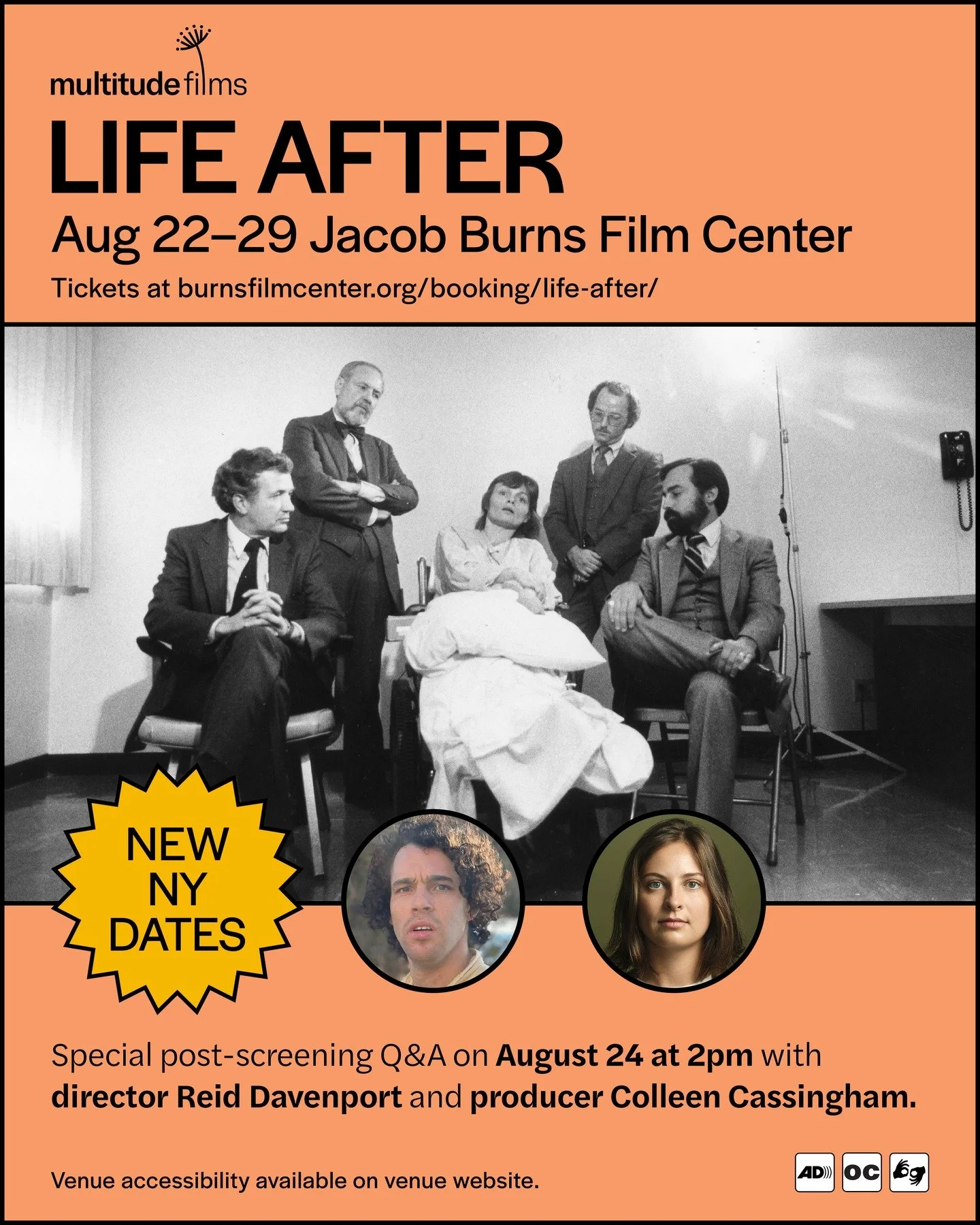 New Theatrical Dates! 💥 Missed LIFE AFTER at Film Forum NYC? Now is your chance. The film is coming to the @jbfc_pville from Aug 22&ndash;29. Link in bio for ticket! 

Join us on August 24 at 2:00pm for a special screening with director Reid Davenpo