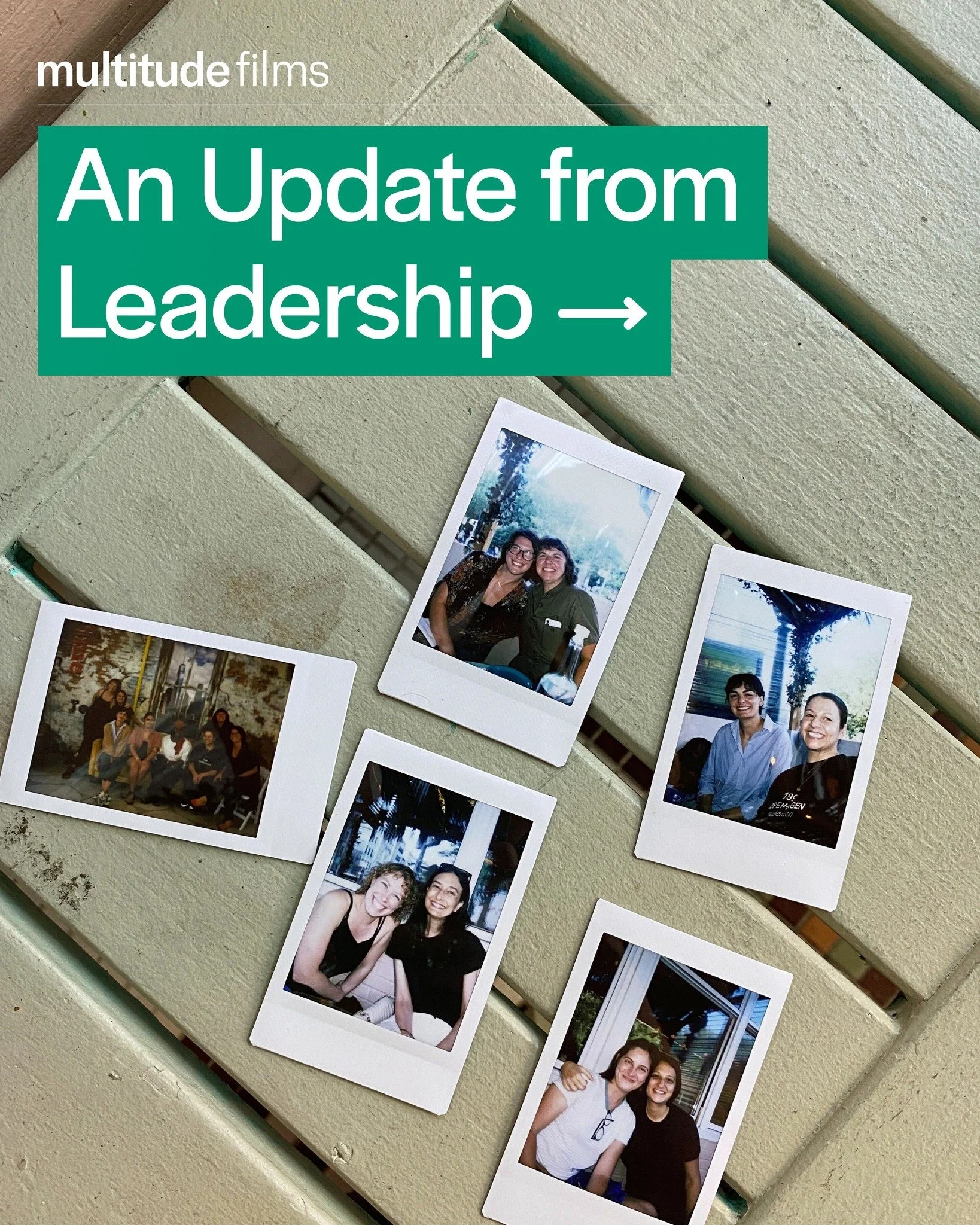 Big news from Multitude Films 🌟 Founder and President Jess Devaney will be transitioning out of their role as President in June 2026, and Co-Founder Anya Rous will step into the role. Our incredible leadership team's roles will also be expanded - st