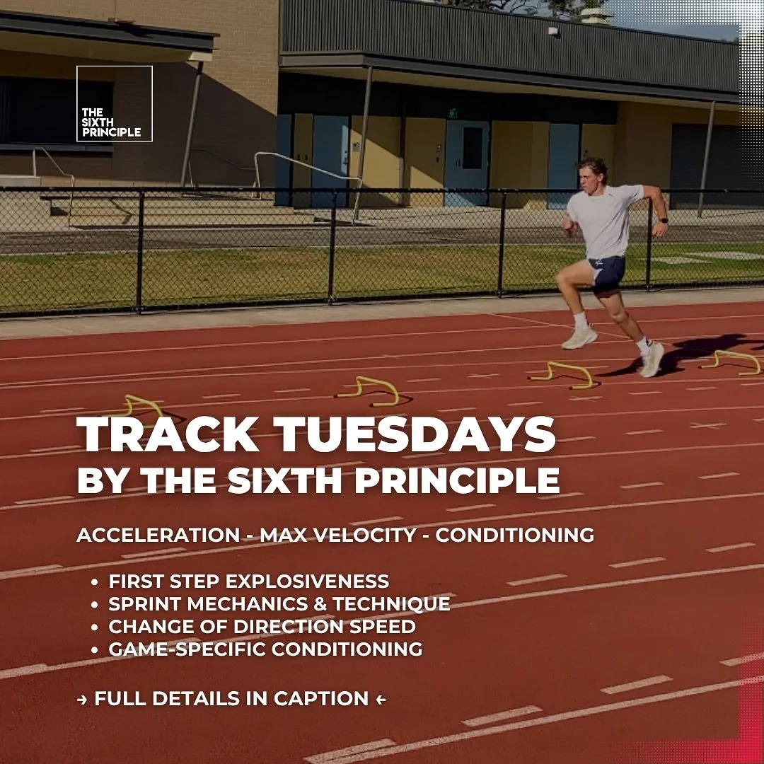 TRACK TUESDAYS

Field &amp; Court Based Athletes!! 

Make the most of your off-season by improving your speed, acceleration, and running mechanics

🏃&zwj;♂️ Starting Tuesday, Oct 21 - Running weekly @ Moorabbin Athletics Track

⏰ Session times: 4:15