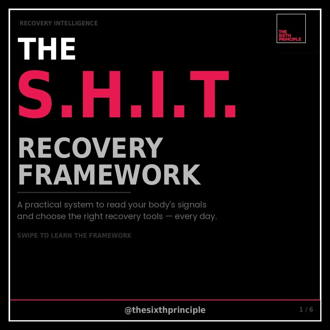 Still cooked a few days after a training or game?

Your body is telling you something.
Swipe through the S.H.I.T. Framework, learn to read your symptoms and pick the right tools to recover faster.
Save this for Sunday morning. 📌

SLEEP/NUTRITION/HYD