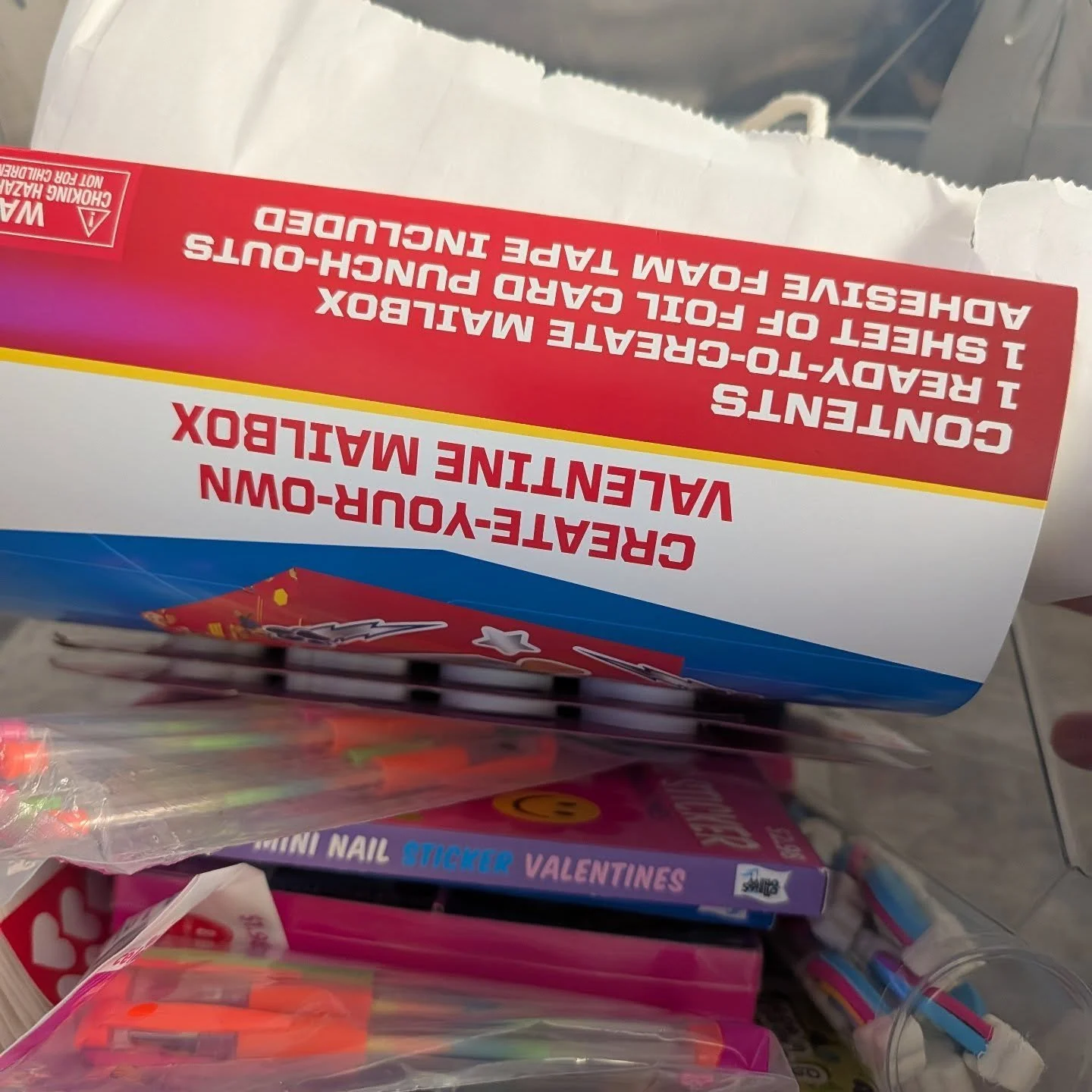 Here's my Valentine's money saving hack! In the next two weeks, hit the after Valentine's Day sales and put the items you find in a container that you'll store in a safe place until next year. We have a party closet that I keep stuff like this in. Ne