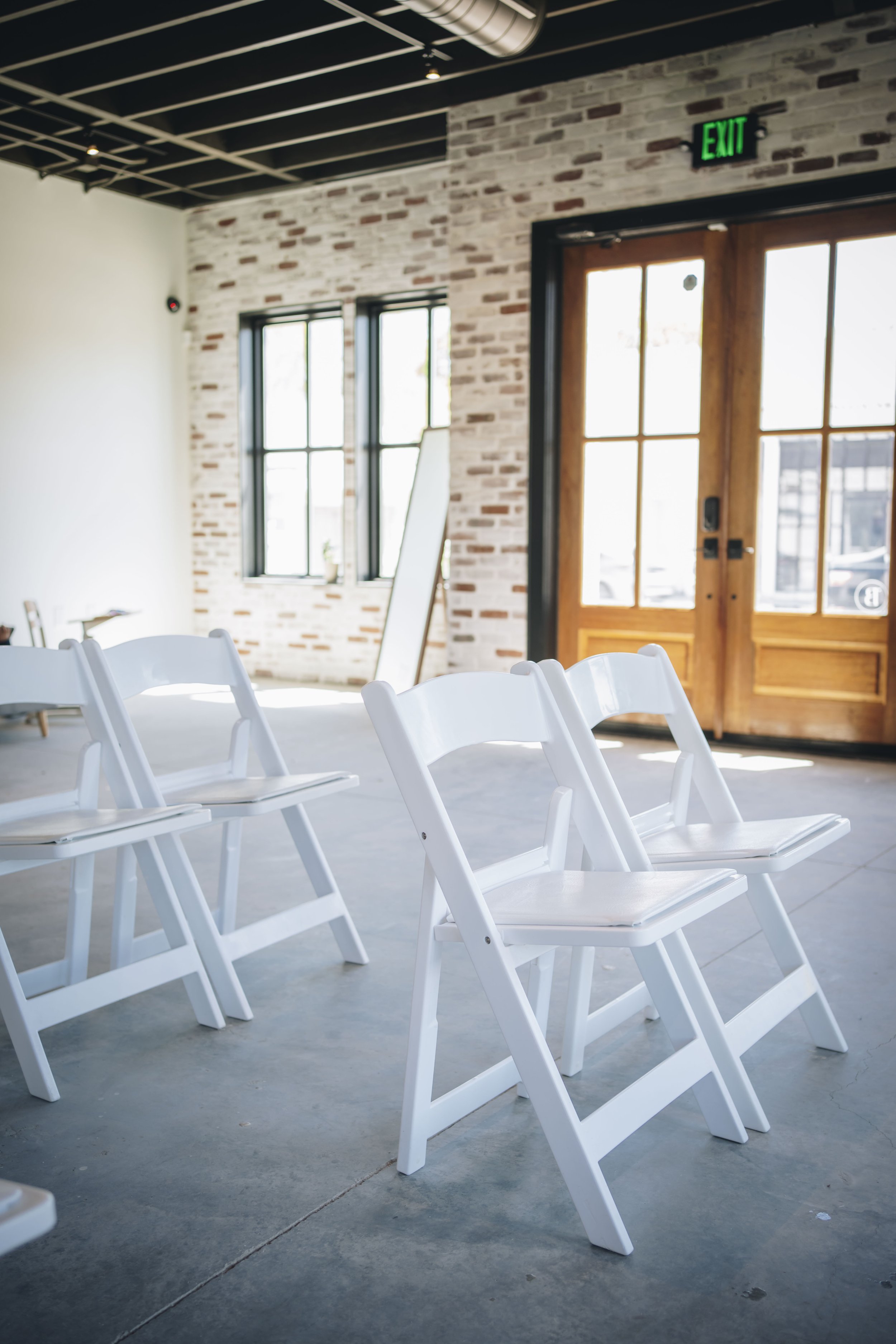 Ceremony chairs can be rented for an additional fee.