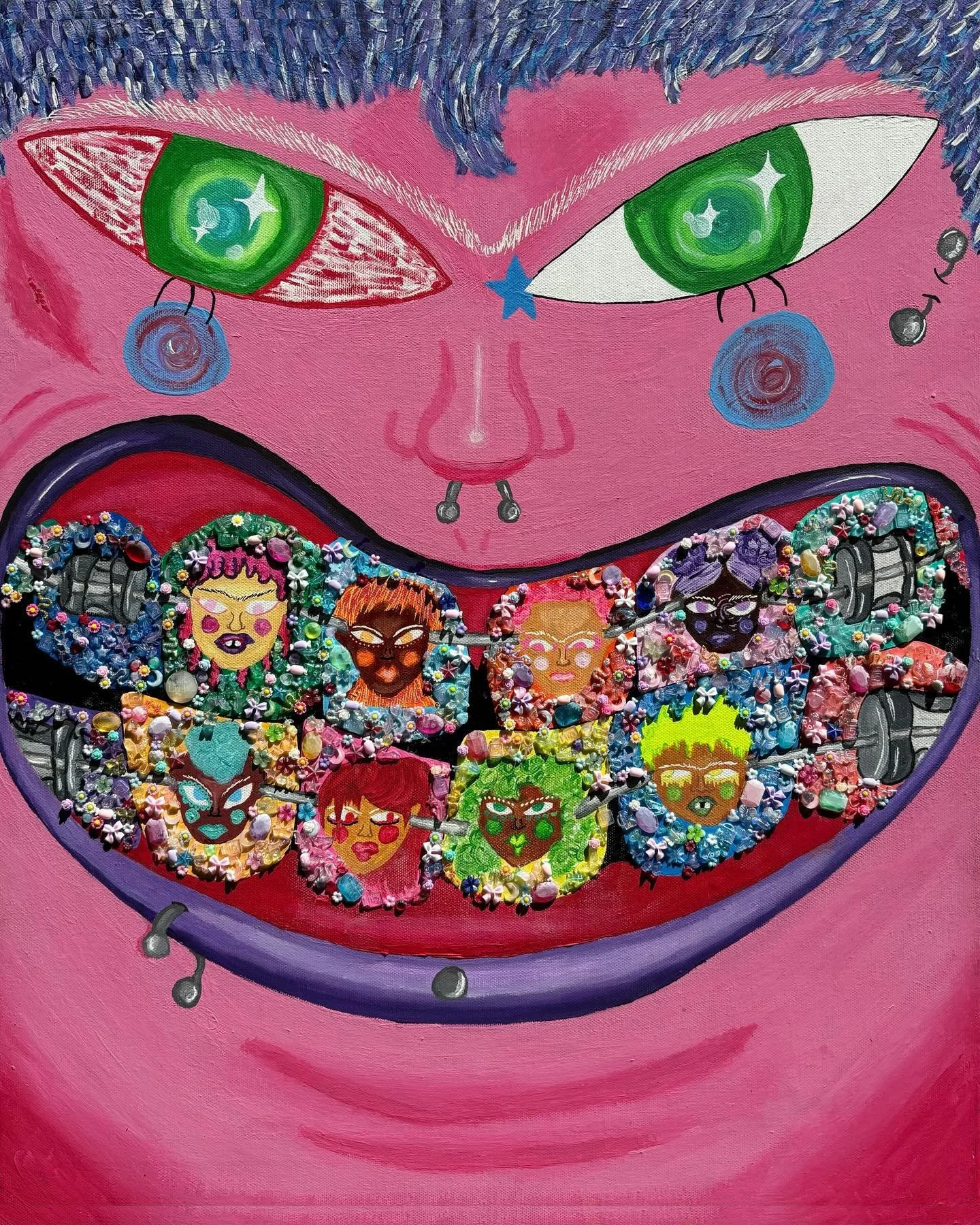 &ldquo;YUCKMOUTH&rdquo; (2024) Acrylic &amp; Marker on 20 x 24 canvas
My fav art piece so far forsure 😭❤️