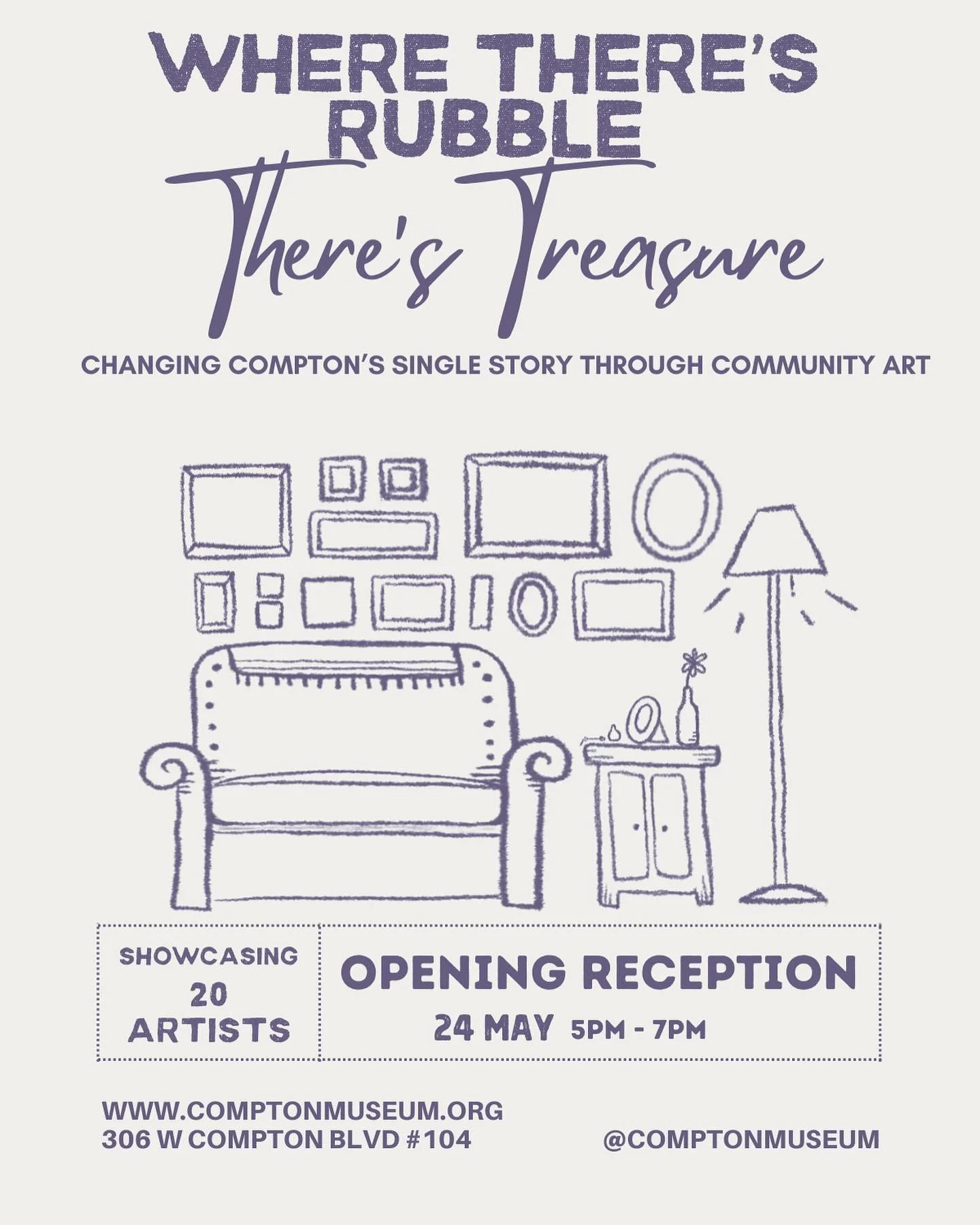 So excited to announce that I&rsquo;ll be having 2 of my artworks featured in the &ldquo;Where&rsquo;s There&rsquo;s Rubble, There&rsquo;s Treasure&rdquo; exhibition at the @comptonmuseum for the next couple of months. Opening reception is this Frida