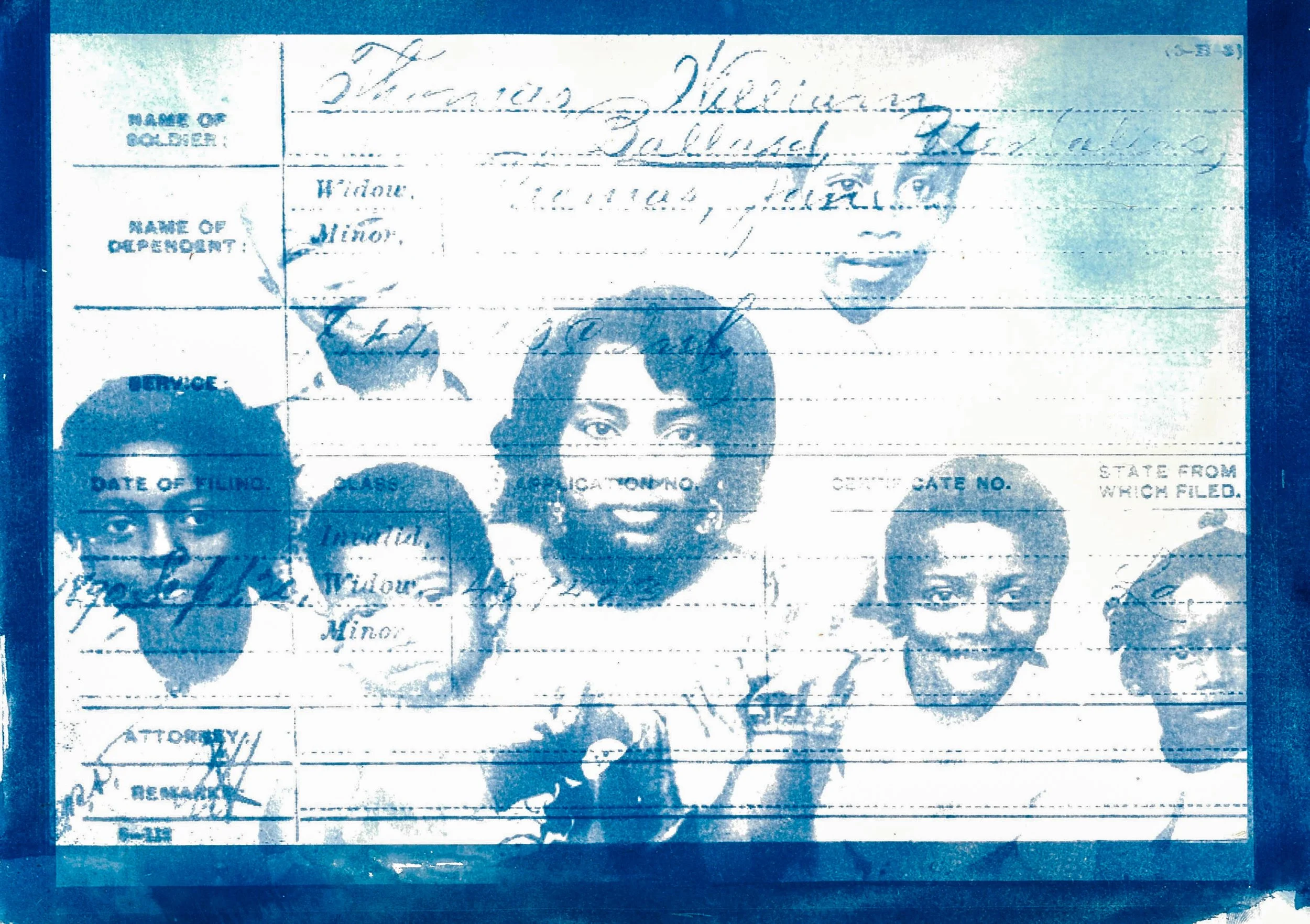 "Creole Gaze on River Road"
 9 x 12in.
Cyanotype, Historical Document, Family Photo
09/21/26