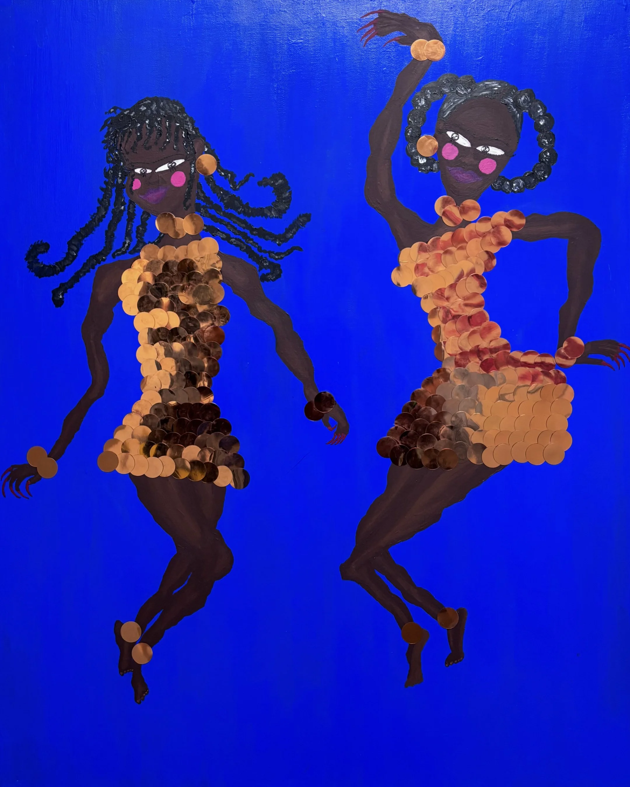 “Dancing Ladies"
24 x 30 in.
Acrylic & Sequins
08/24/26