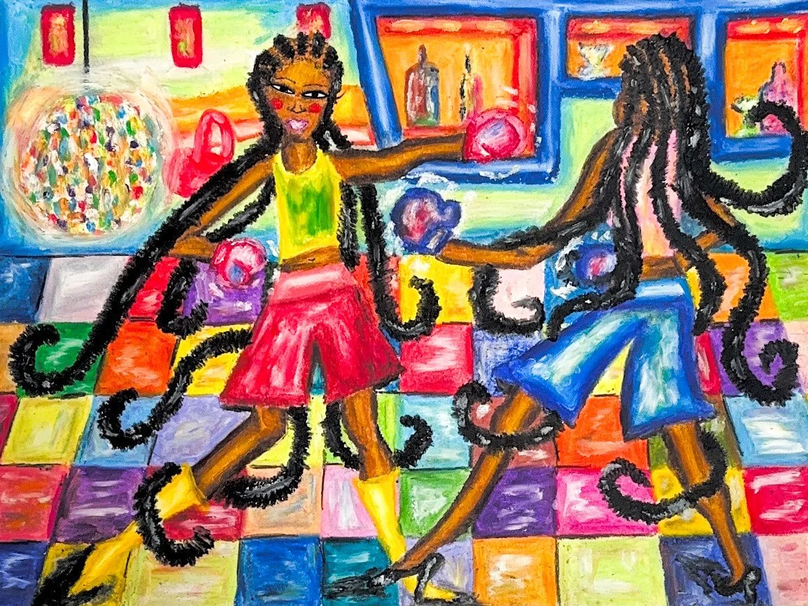 "Battle On The Dancefloor"
9 x 12 in.
Oil Pastel
09/02/26