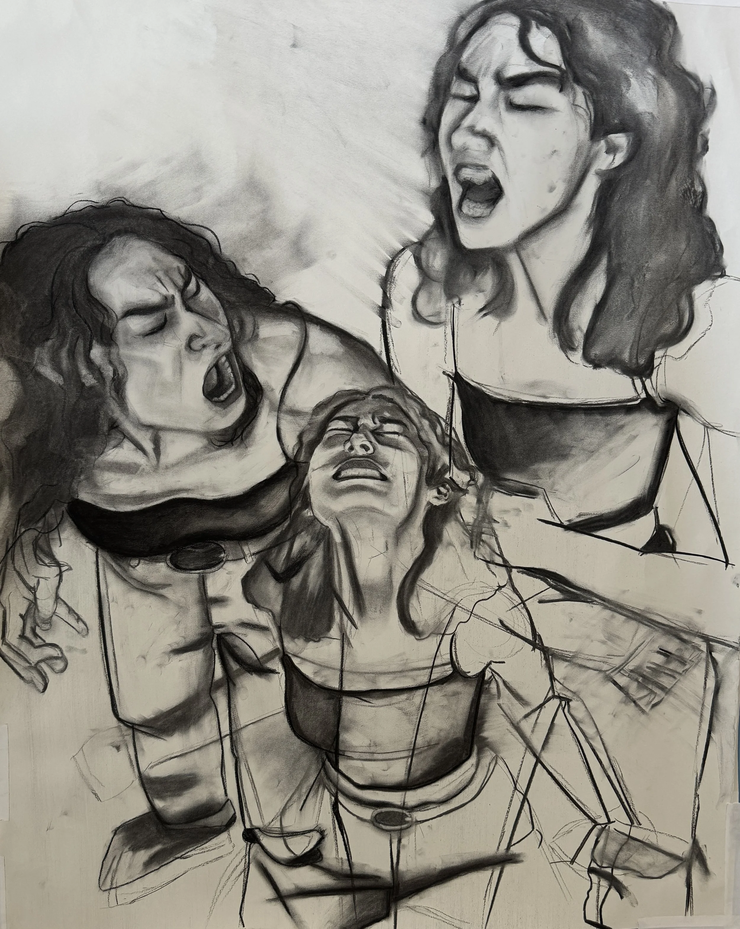 Masquerading Rage, Charcoal, 2024