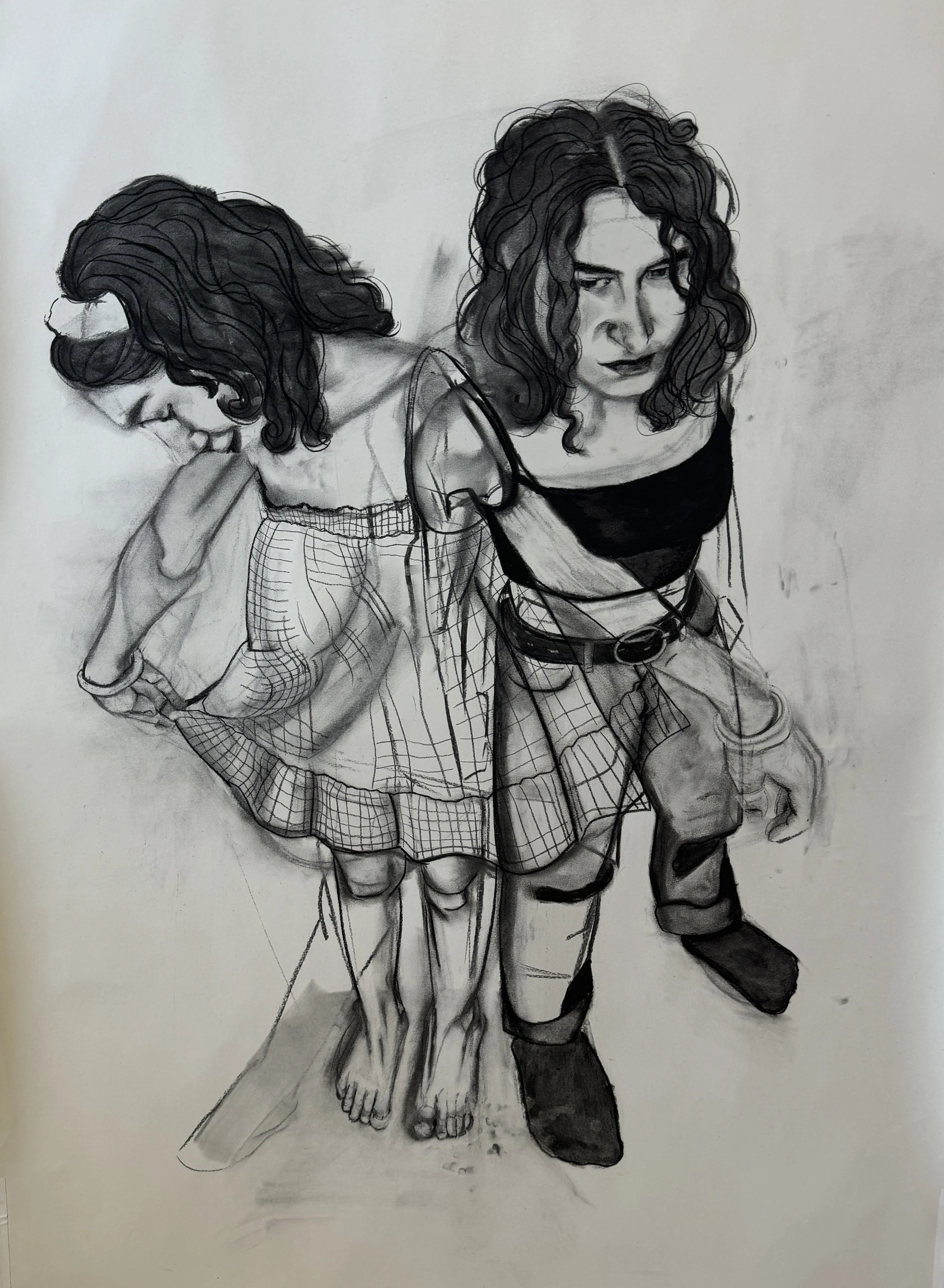 Masquerading Rage, Charcoal, 2024