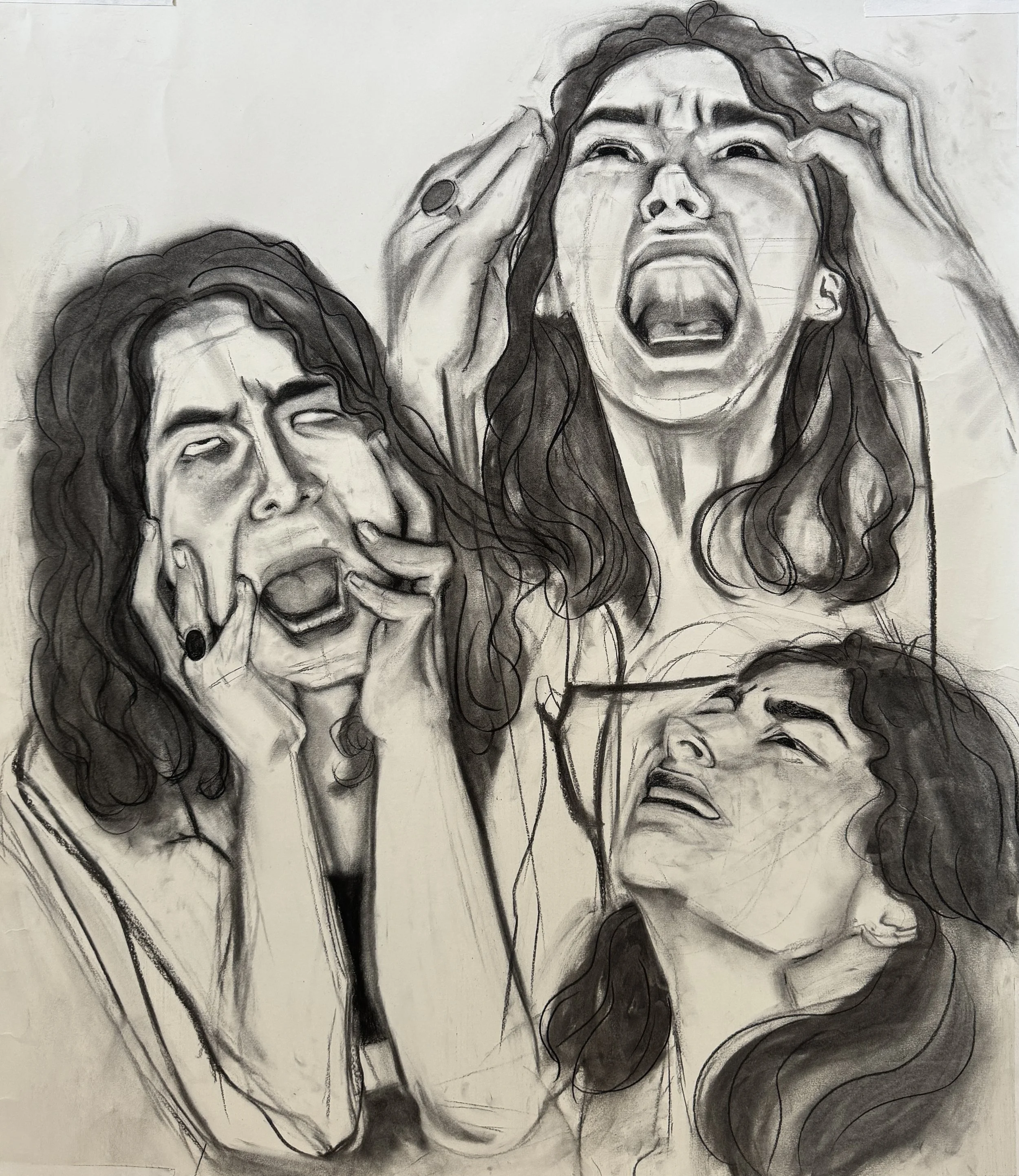 Masquerading Rage, Charcoal, 2024