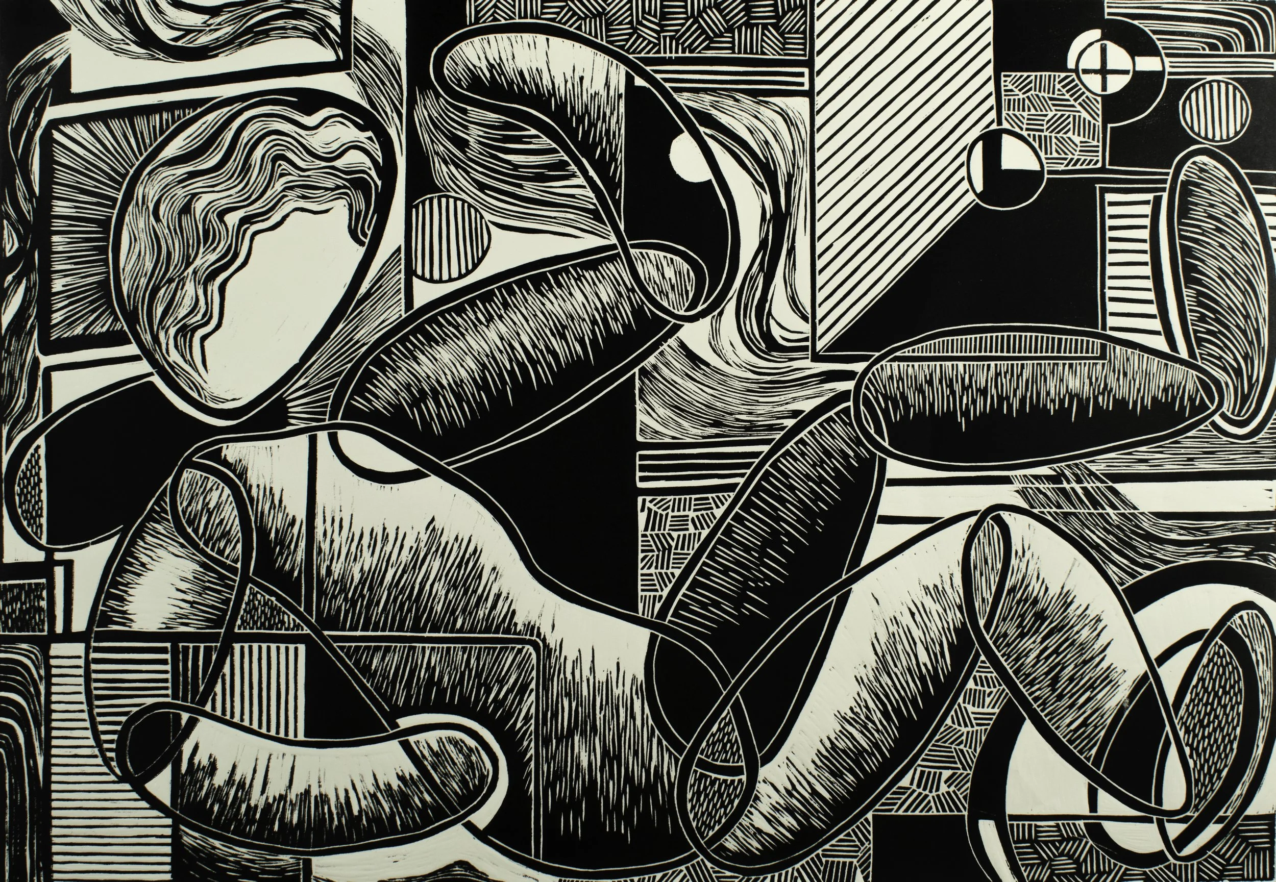 Wallflower, 26" x 35", Woodblock Print, 2024