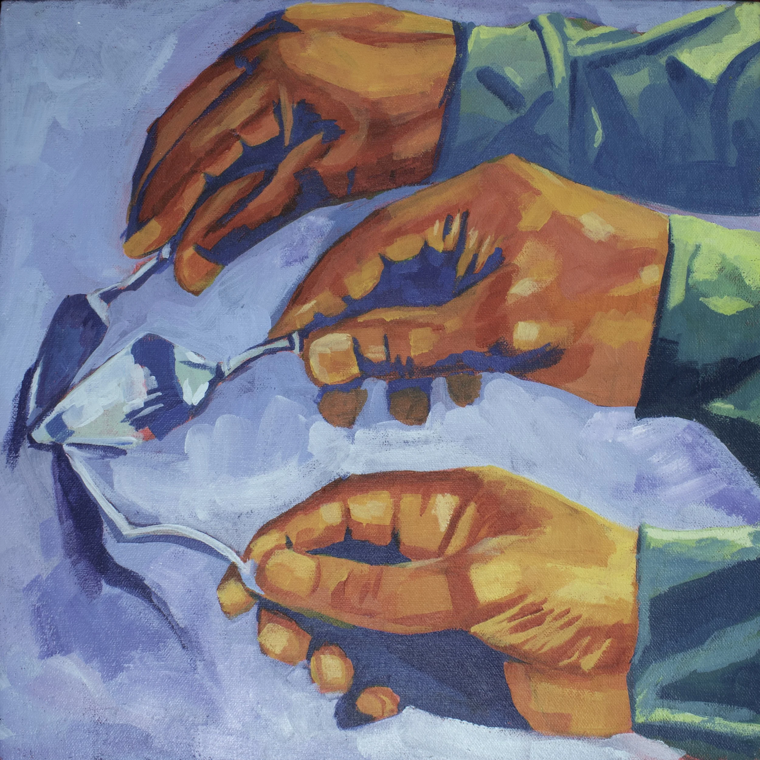 Creator's Legacy (Start), Acrylic on canvas, 13" X 13", 2024