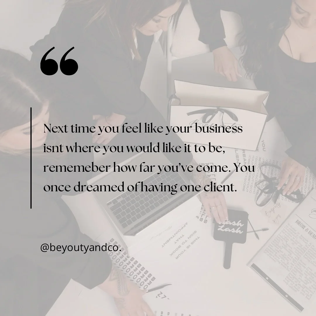 Next time you feel like your business isn&rsquo;t where you&rsquo;d like it to be, Remember how far you&rsquo;ve come! You once dreamed of having 1 client ✨
We all start somewhere, we all compare ourselves to others but comparison is the thief of all
