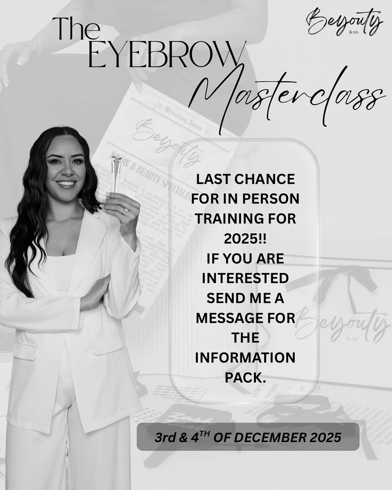 ✨ My LAST Brow Masterclass for 2025! ✨
If you&rsquo;ve been thinking about learning the art of brows &mdash; this is your sign! 💫

Join me December 3rd &amp; 4th for my in-person Brow Masterclass, where I&rsquo;ll teach you everything you need to kn