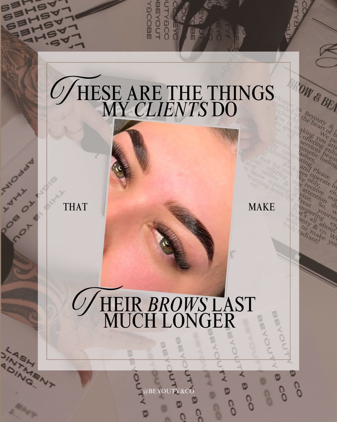 Good brows don&rsquo;t just come from the appointment. 
They come from what happens after. 

The clients who get the best, longest-lasting results are the ones who follow aftercare properly, 
avoid harsh products, and book their maintenance on time. 