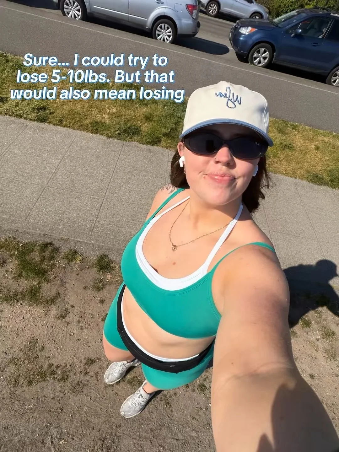 Because here&rsquo;s the thing:

💪🏼 I lift weights 3-4x a week
🏃&zwj;♀️ I run 1-2x a week
👟 I walk 8-10k steps most days
🥗 I eat fruits and veggies everyday
💧 I drink my water and get my protein

So if this is the body shape and size that my bo