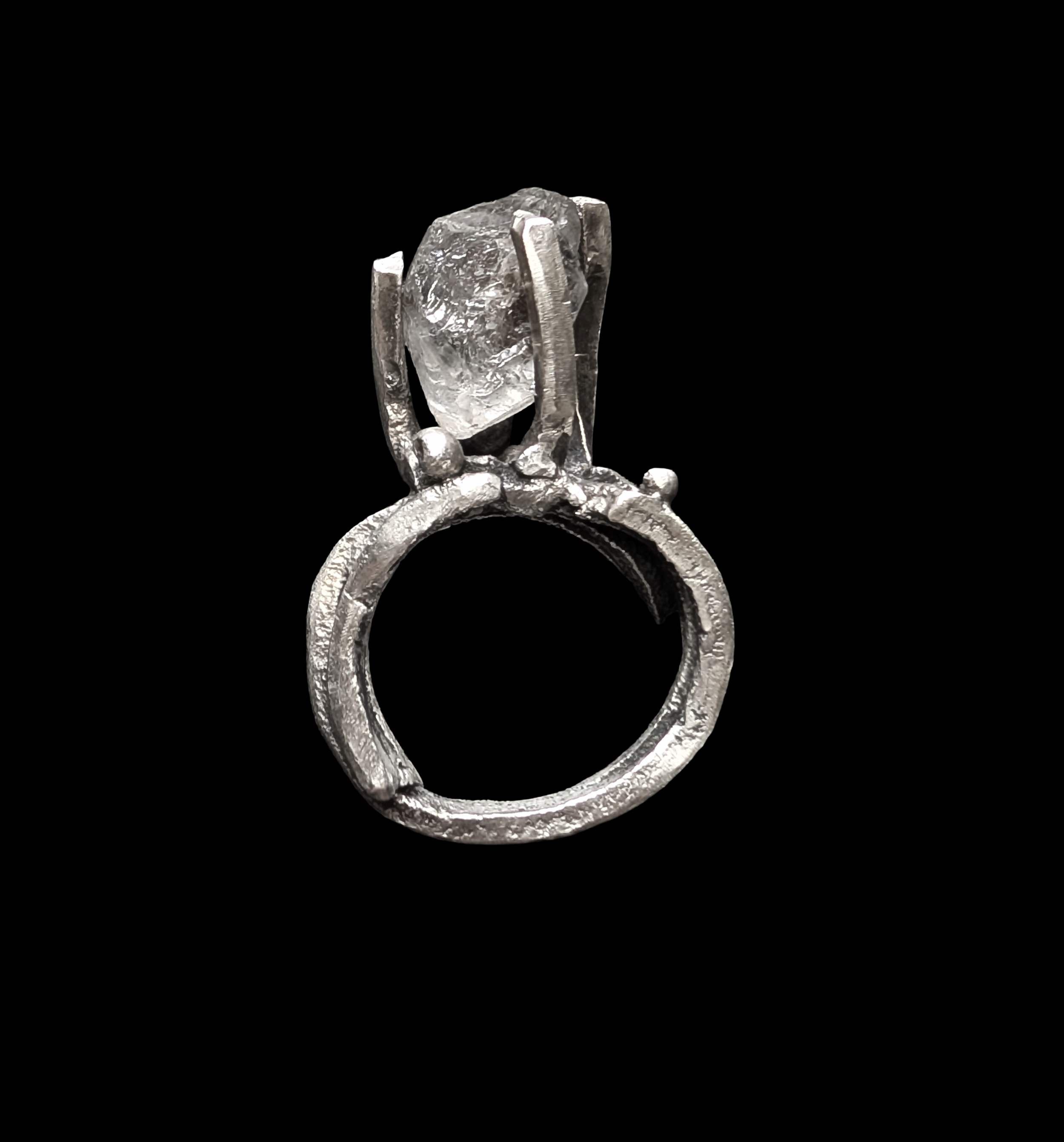 Herkimer "claw" ring
