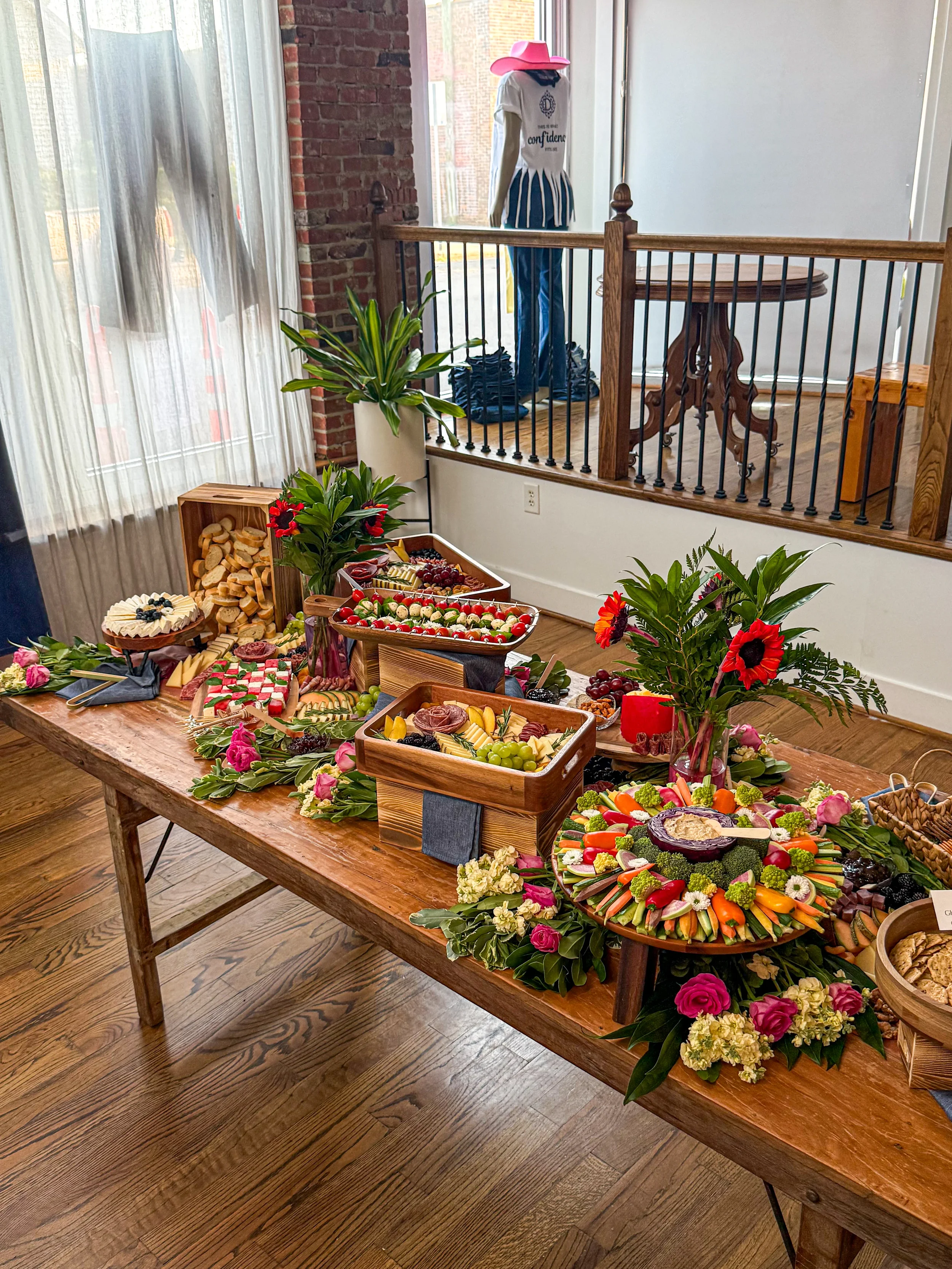 75 person multi-dimensional grazing table for a brand VIP night