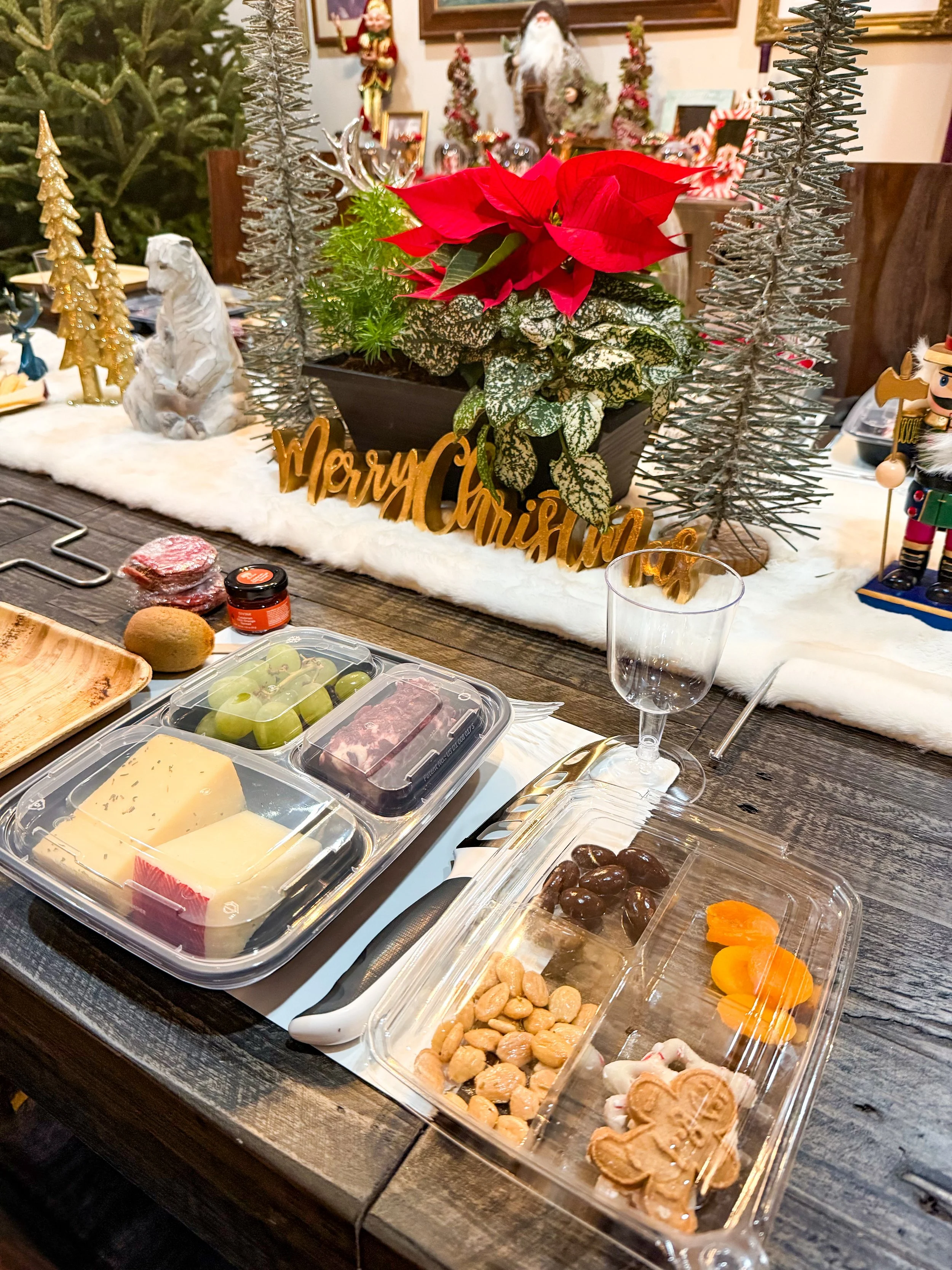 A festive charcuterie workshop setup