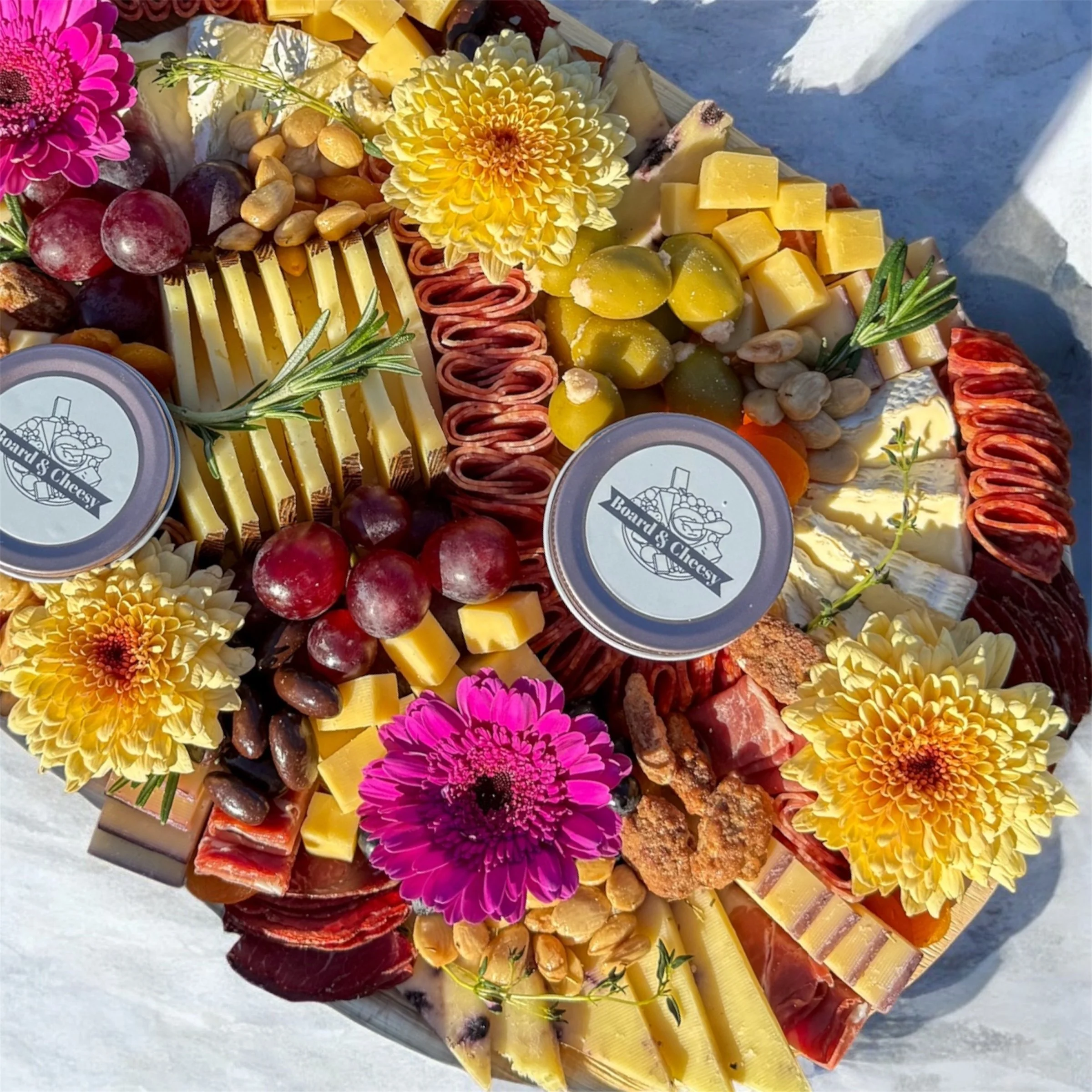 Charcuterie board in the sunlight