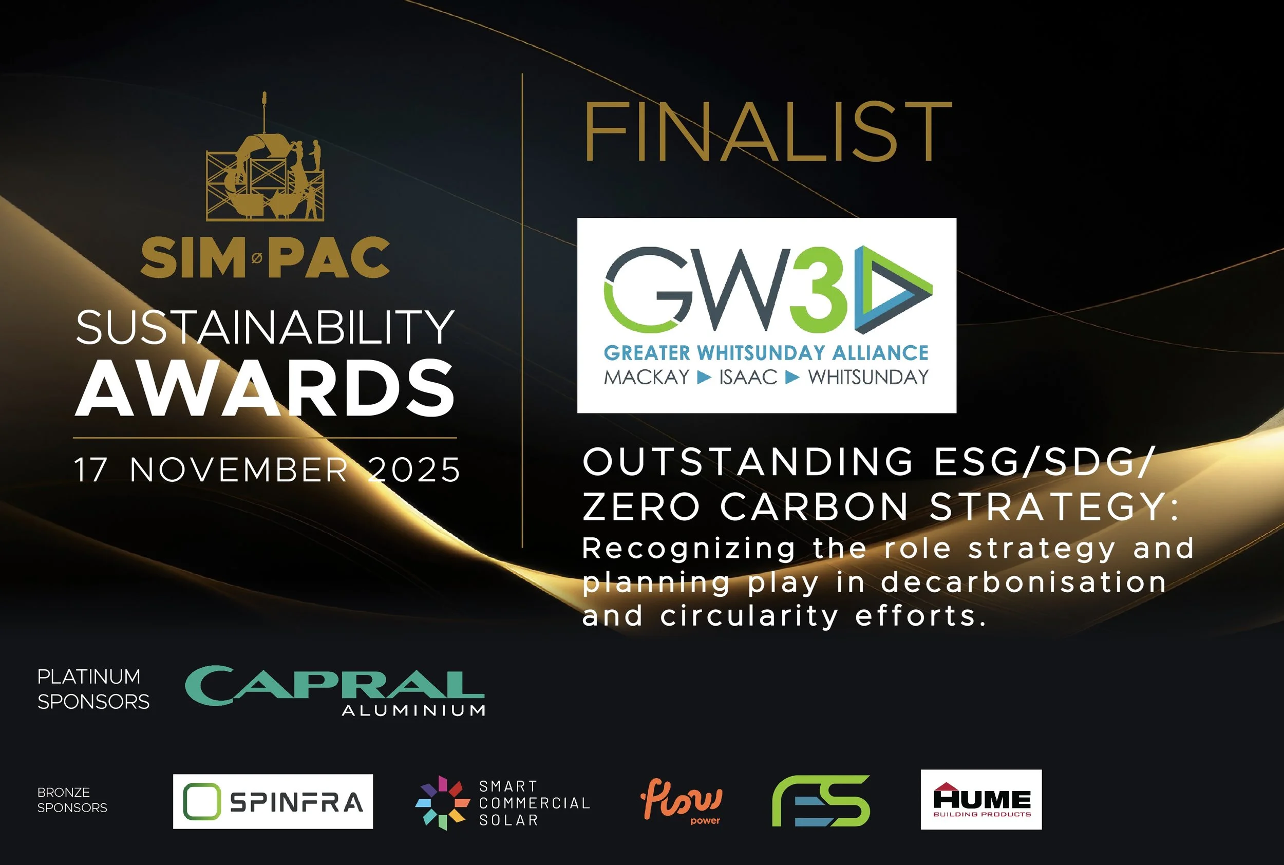 Through its flagship initiative, Decarbonisation Accelerated, GW3 has developed one of Australia’s most comprehensive regional sustainability strategies — uniting government, industry, education, and community partners across the Mackay, Isaac, and W