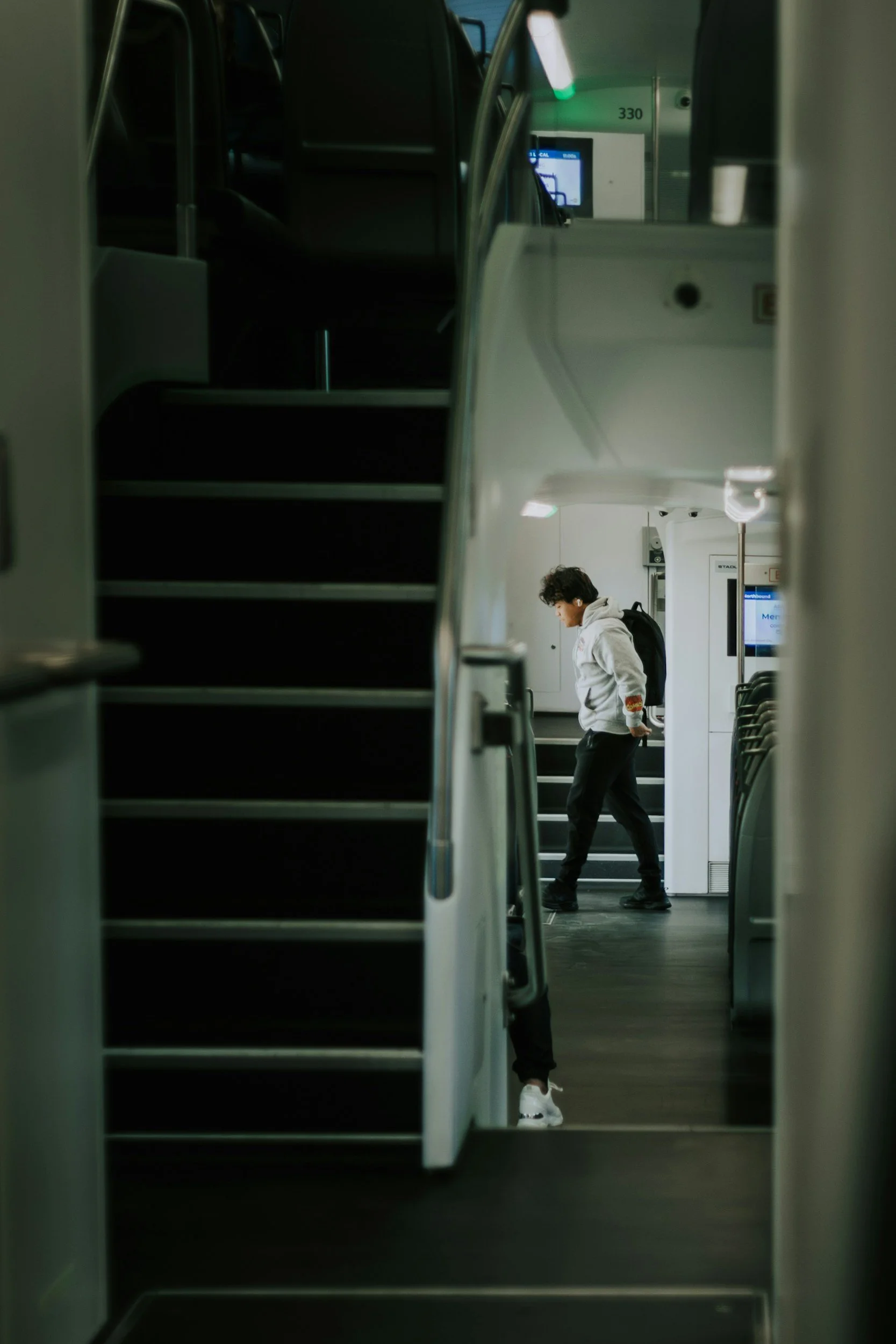 Man leaving work late