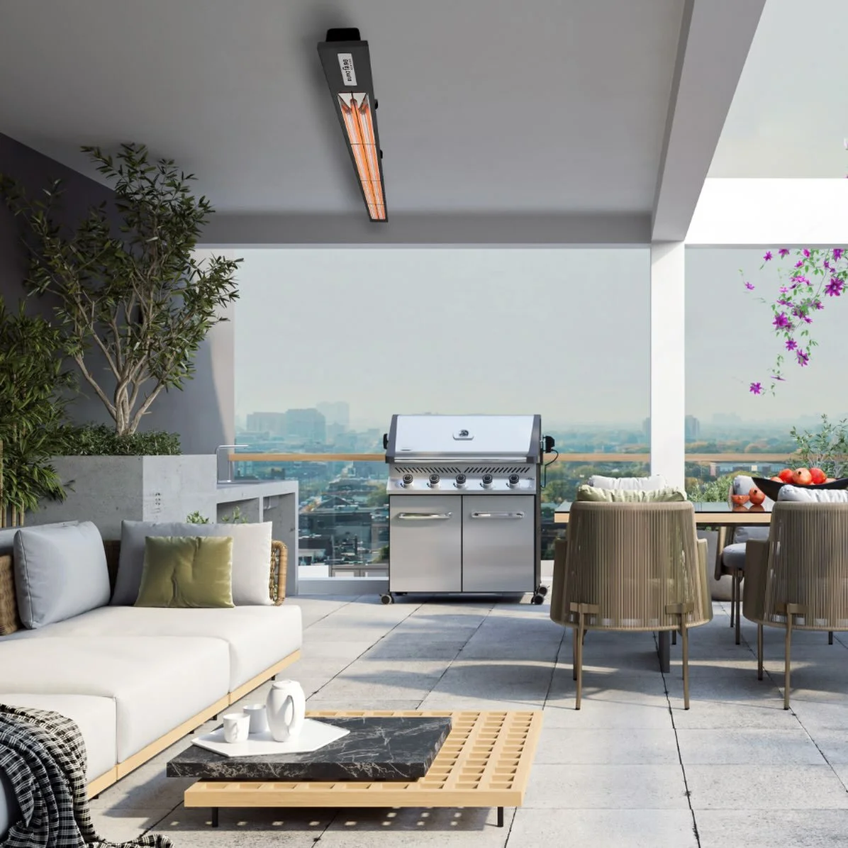 Summer may be winding down, but your outdoor season doesn&rsquo;t have to✨
&mdash;
@eurofase electric heaters use radiant technology to warm objects and people directly, not just the surrounding air, so your patio stays comfortable long after the sun