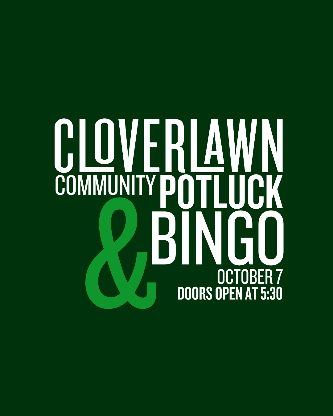 Community Potluck & Bingo Night!