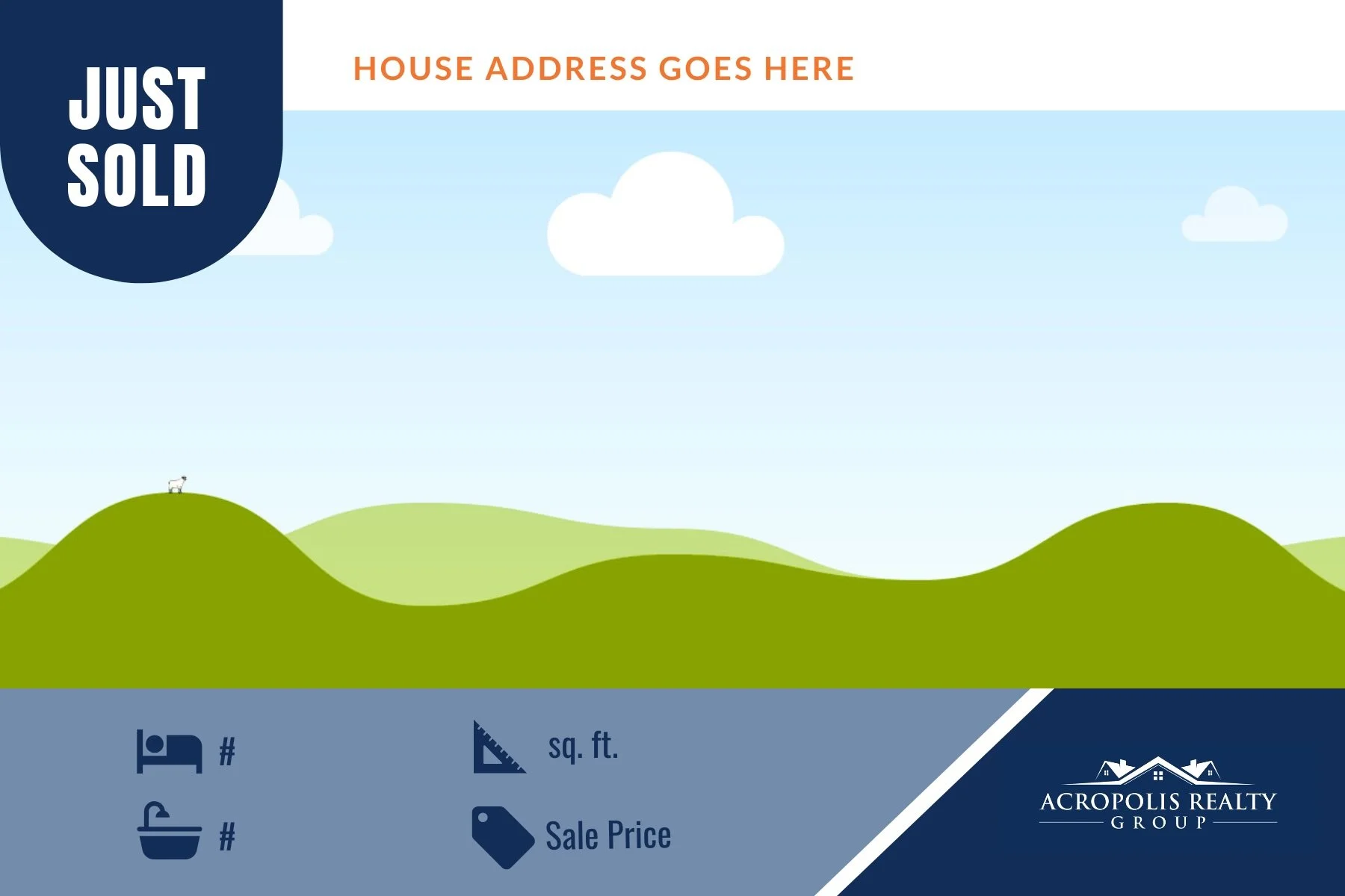 Postcard designed during my Real Estate internship for recently sold houses.