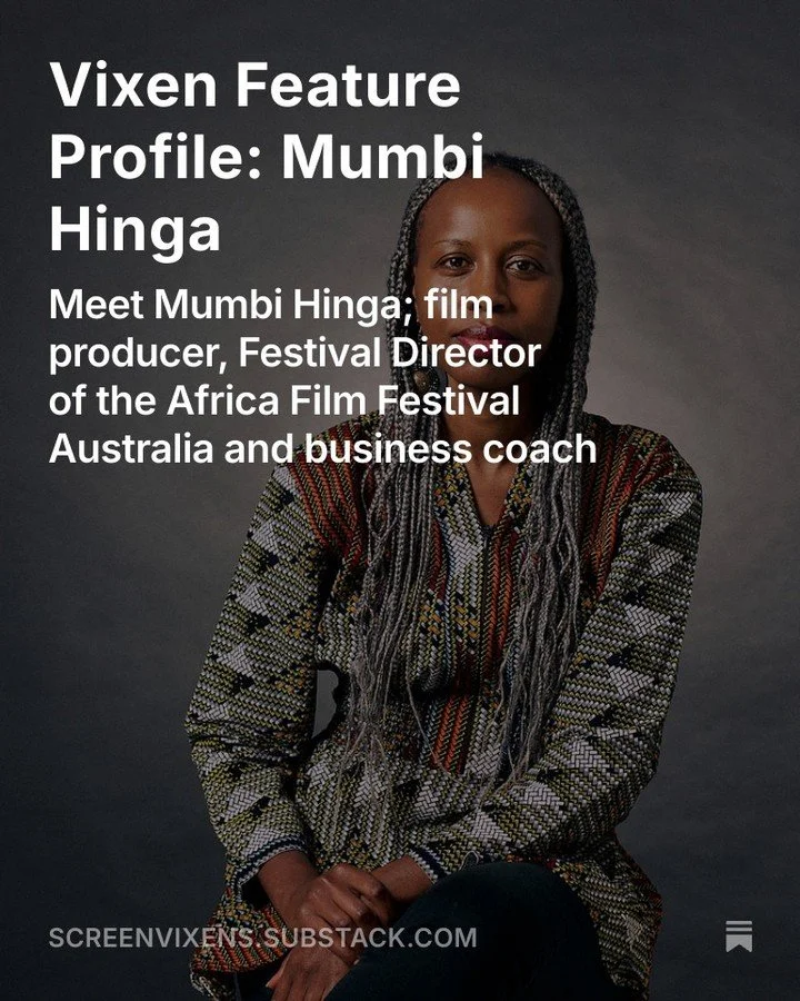 Today's Vixen Feature Profile is Mumbi Hinga. ⁠
⁠
Mumbi is a regional Vixen and mother, film producer, Festival Director of the Africa Film Festival Australia and business coach. ⁠
⁠
Mumbi says, &quot;I was born in Kenya and now live on the Central C