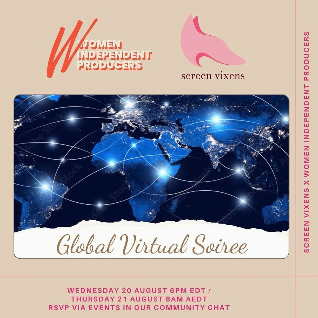 Join us for our very first Global Soir&eacute;e with our sisters at @wiproducers - we are so looking forward to this. RSVP via Events in our community chat. #screenvixens #screenwomen #screenwomenseries #womenindependentproducers #womenproducers