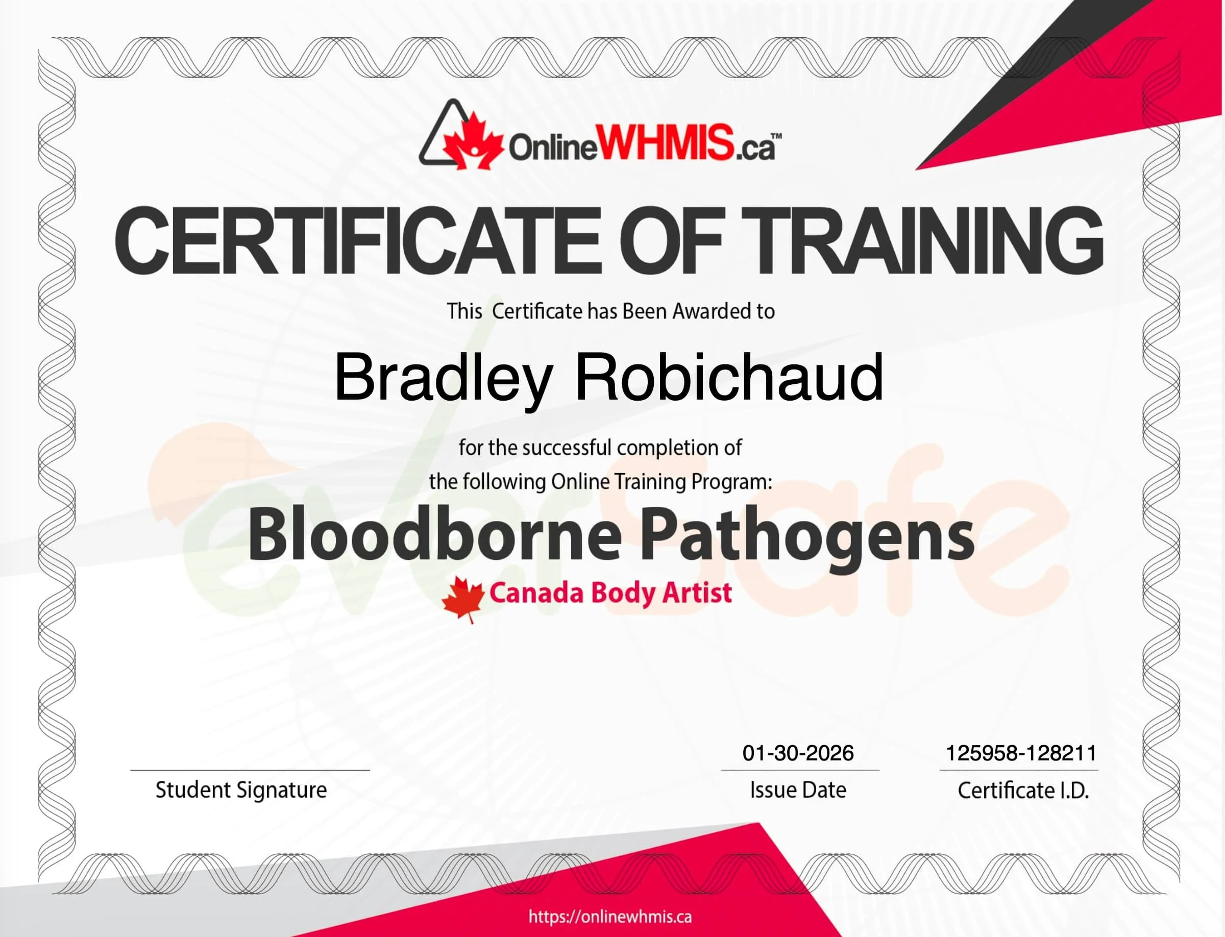 bloodborne pathogen training fredericton professional tattooartist