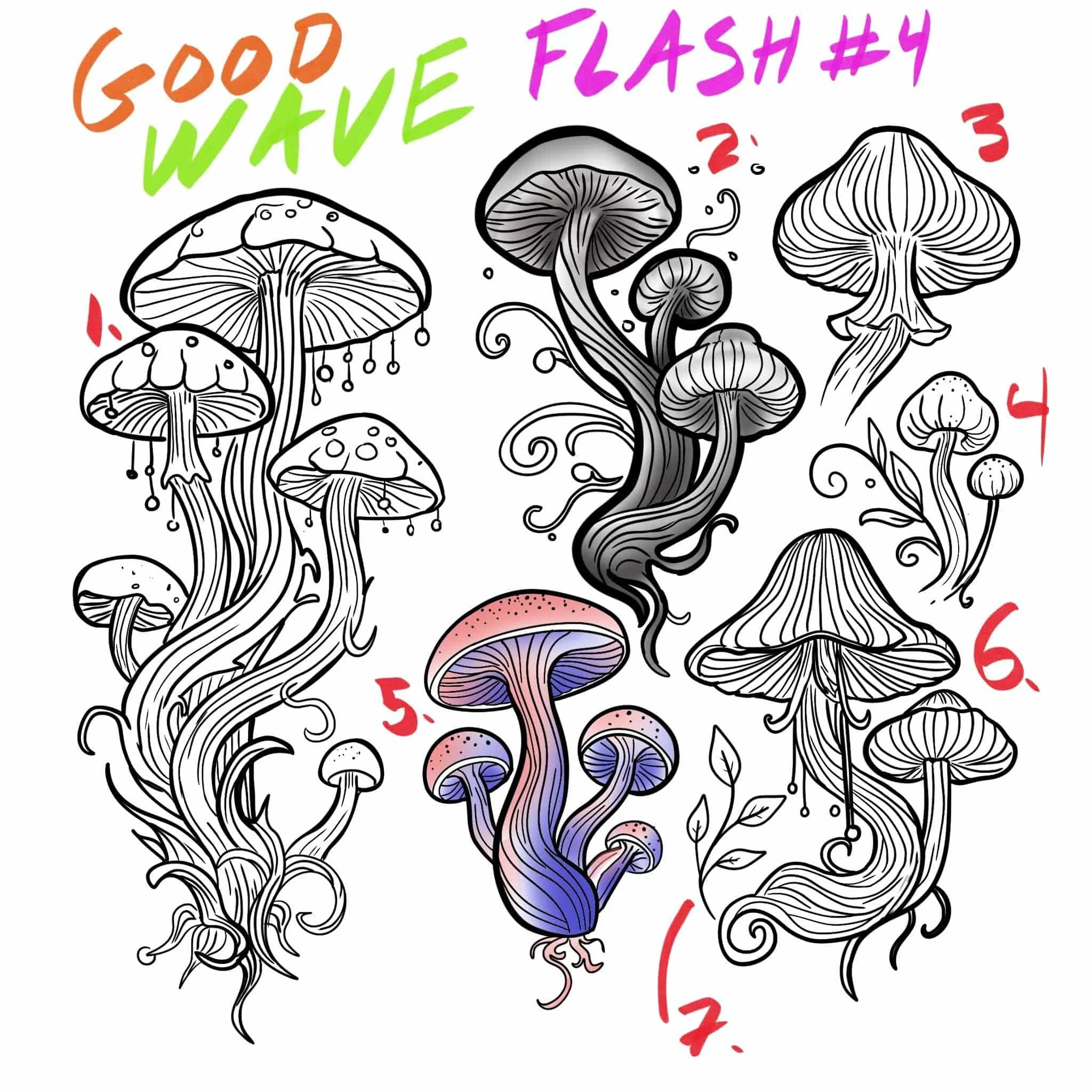 unique mushroom tattoos