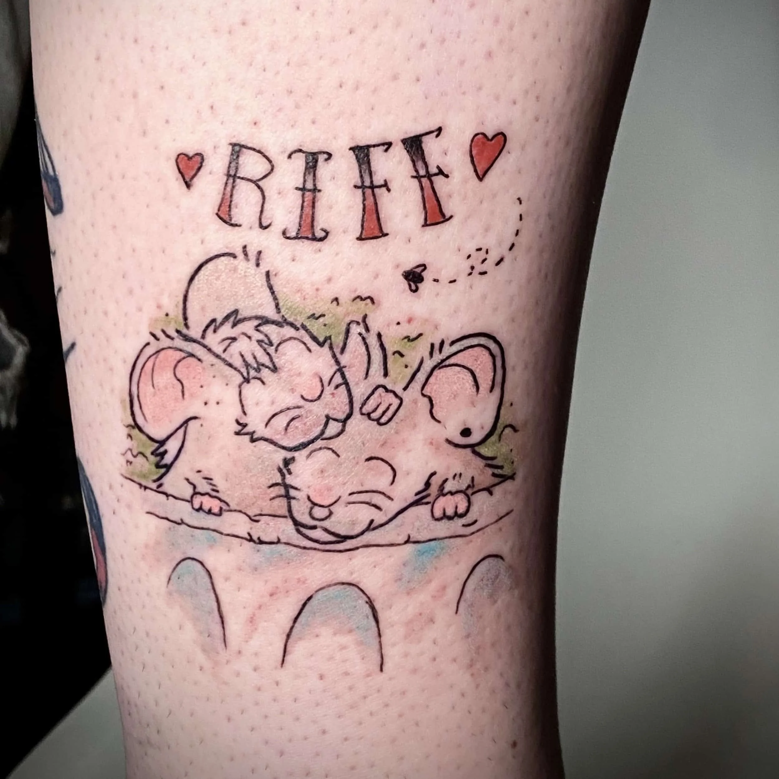 Fun matching tattoo for the RIff Raff dumpster rat group chat homies. ✌️