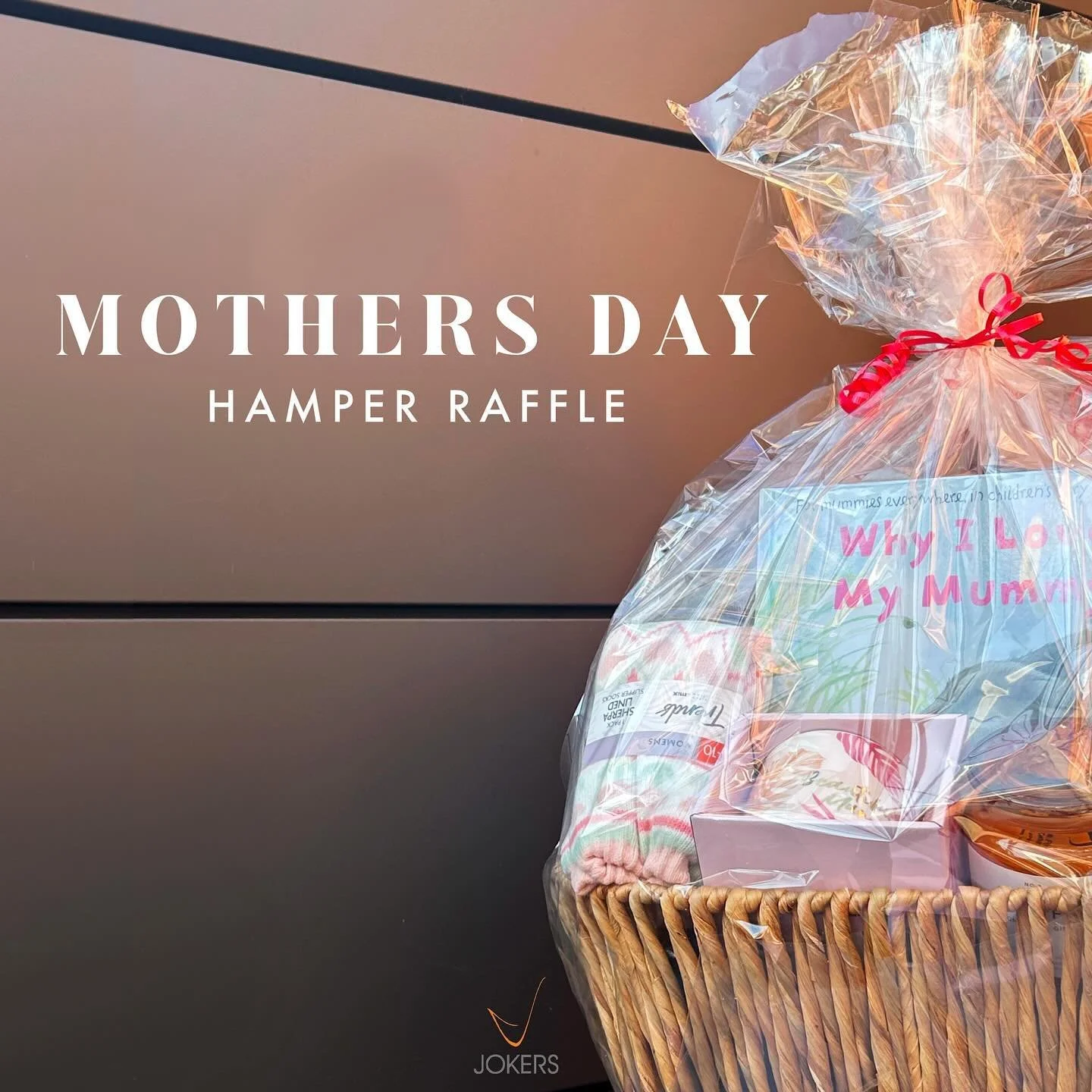 MOTHERS DAY AT JOKERS 🌷

Treat your mum to one of these jam packed MOTHERS DAY HAMPERS. There are 5 to be won! Simply come into Jokers and make a purchase at the bar and receive an entry ticket!

Or better yet! Book in for either lunch or dinner on 