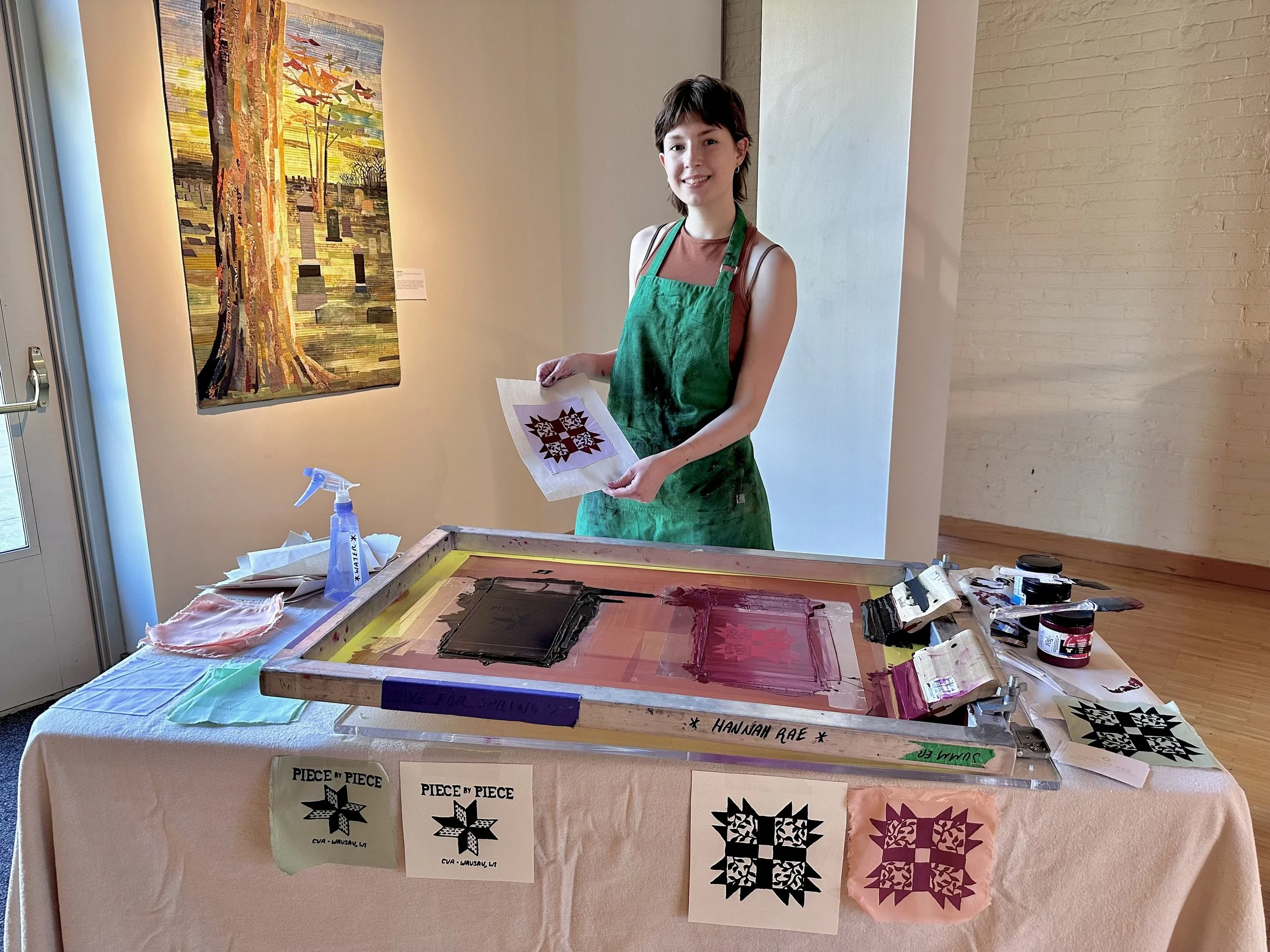 LIVE PATCH PRINTING FOR PIECE BY PIECE EXHIBITION @ Center for Visual Arts, Wausau, WI