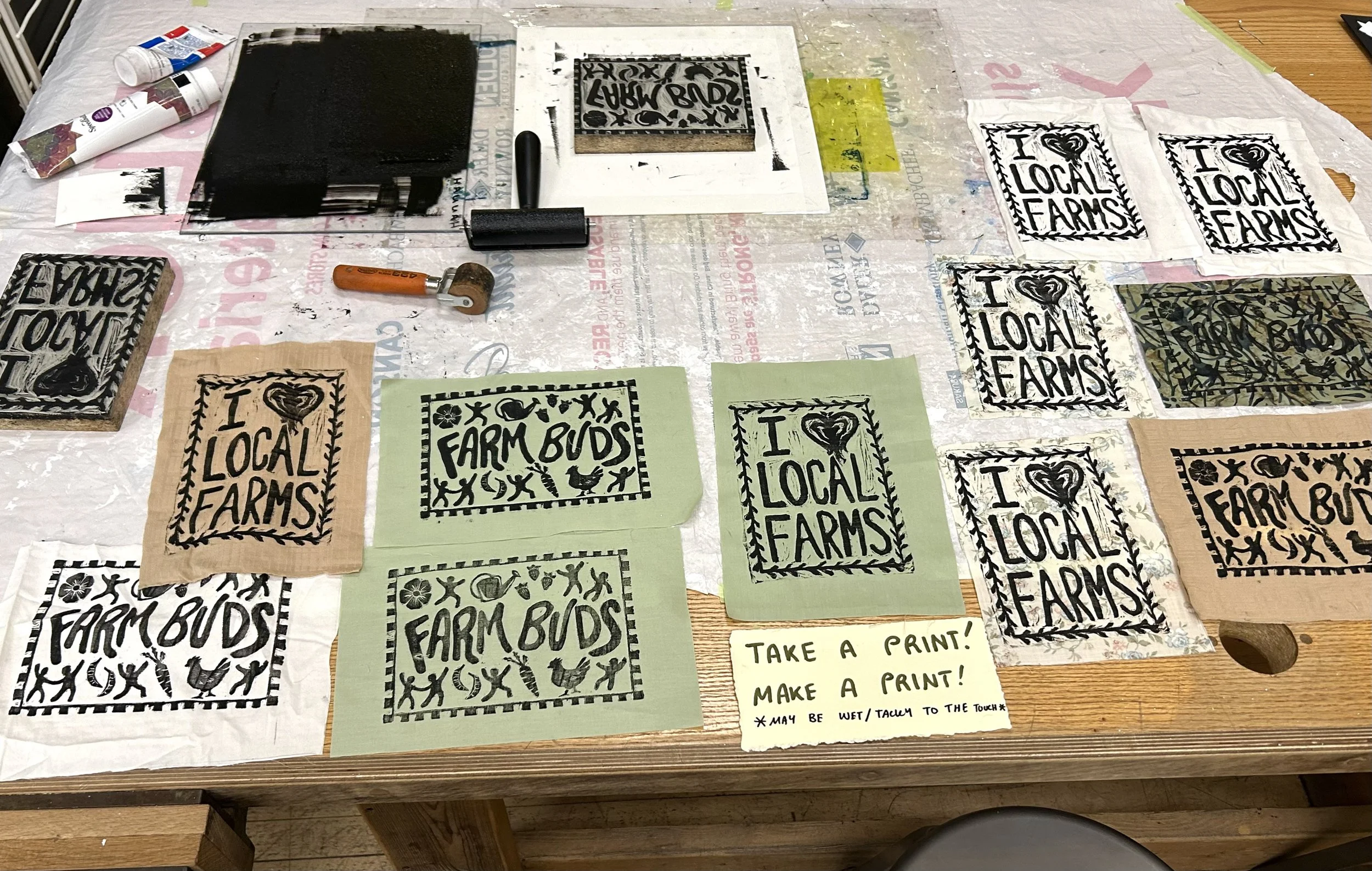 LIVE PATCH PRINTING FOR FARM BUDS @ Dovetail Cafe