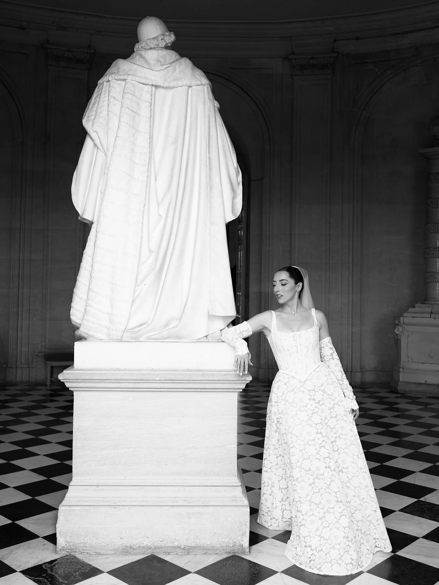 In her bride era 🩶
&mdash;&mdash;&mdash;&mdash;&mdash;&mdash;
Wedding Planner &amp; Designer @jasminandpeonies 
Photographer @jnesaisquoi.studio 
Videographer @thomasschweighofer_ 
Content creator @jnesaisquoi.rarities 
Venue @chateaudechamplatreux 