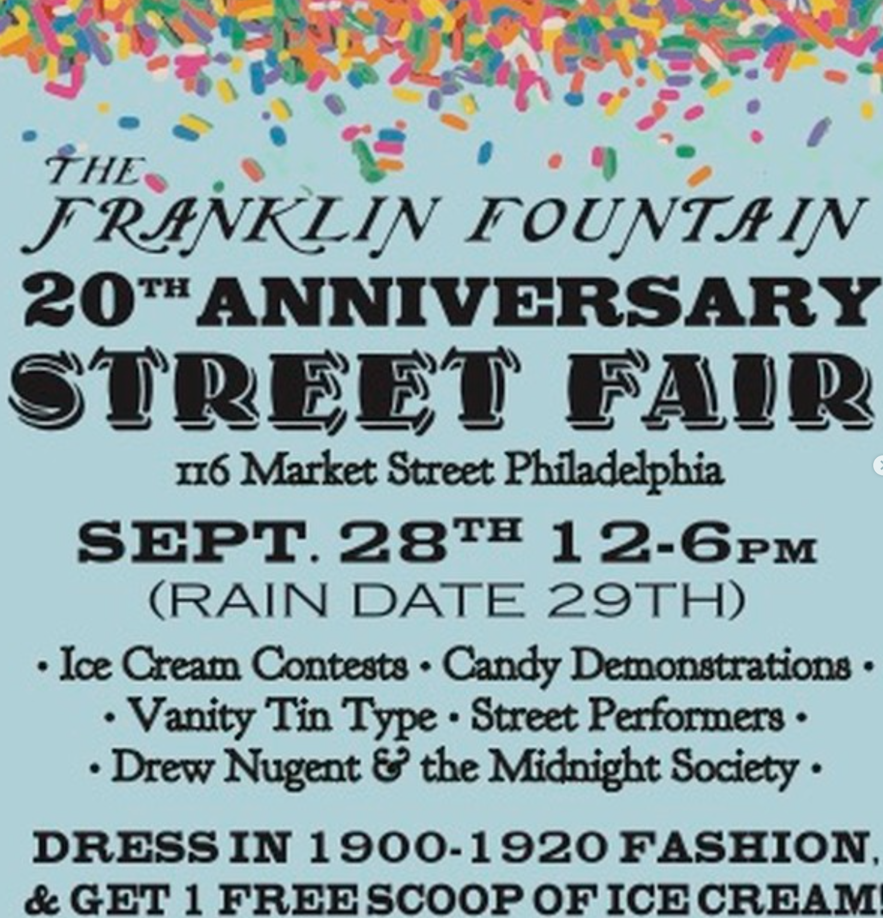 Franklin Fountain’s 20th anniversary street fair!
