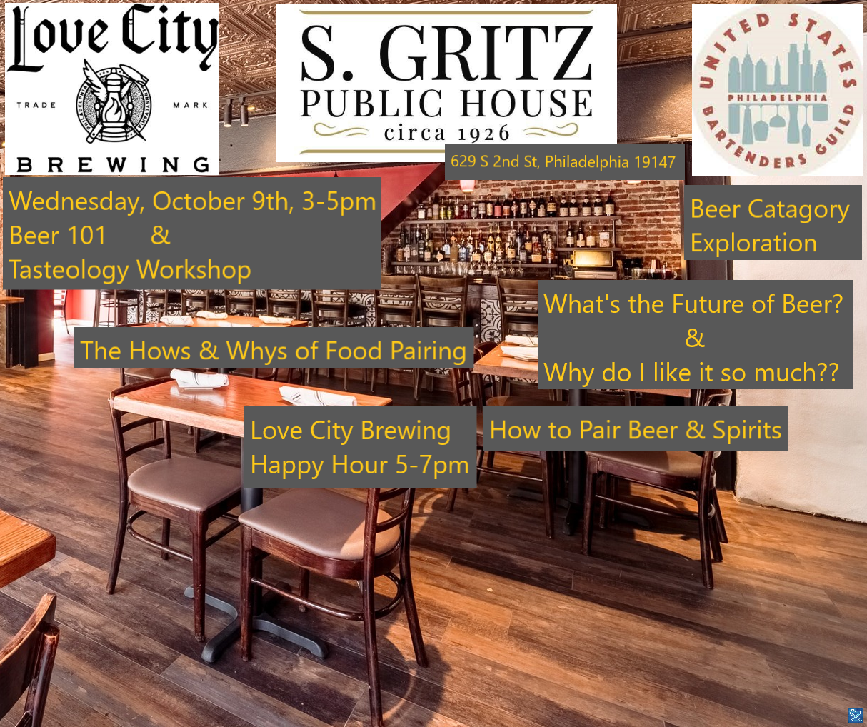 Beer 101 & Tasteology Workshop with Love City Brewing