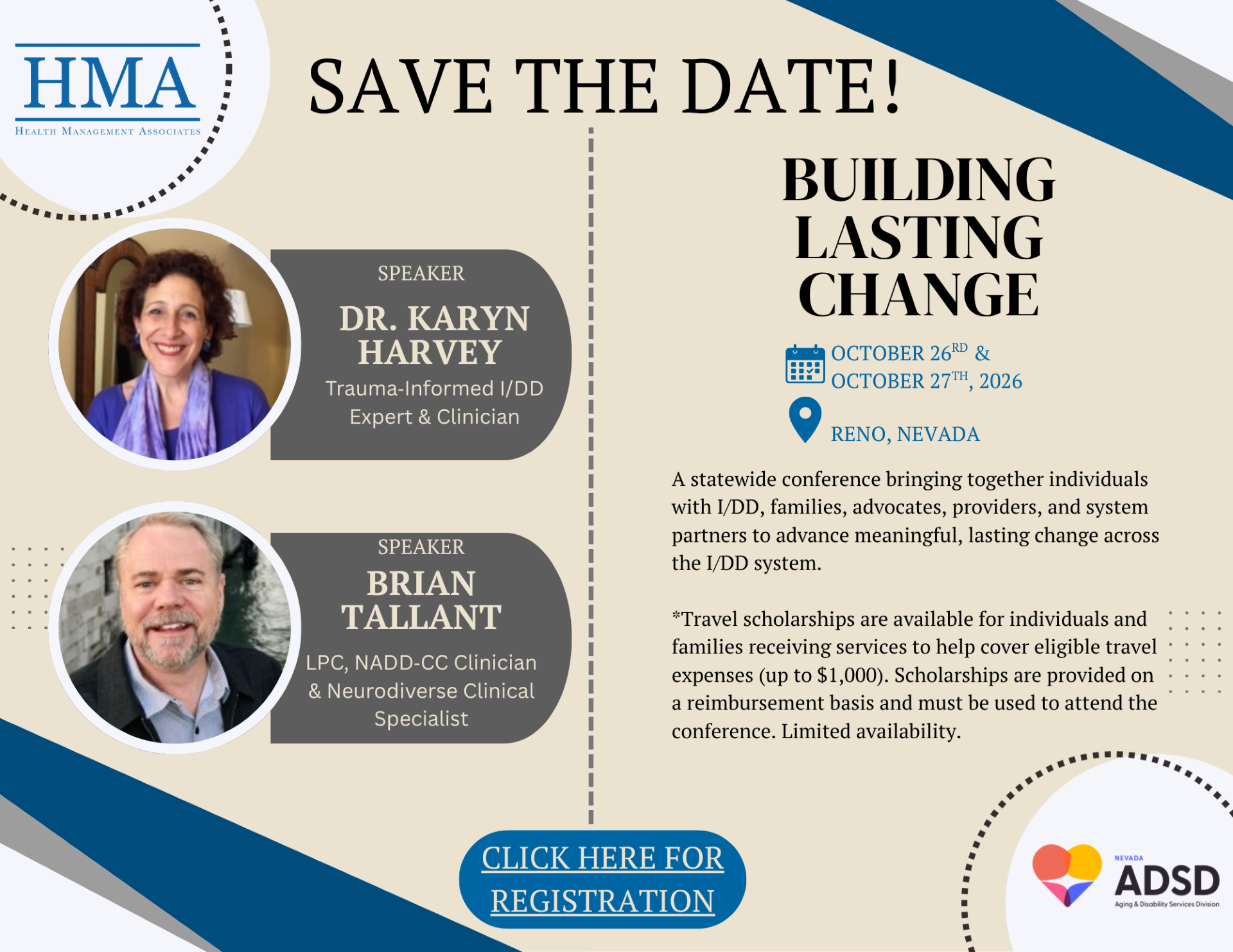Flyer from HMA- Building lasting change event for Behavioral health event
