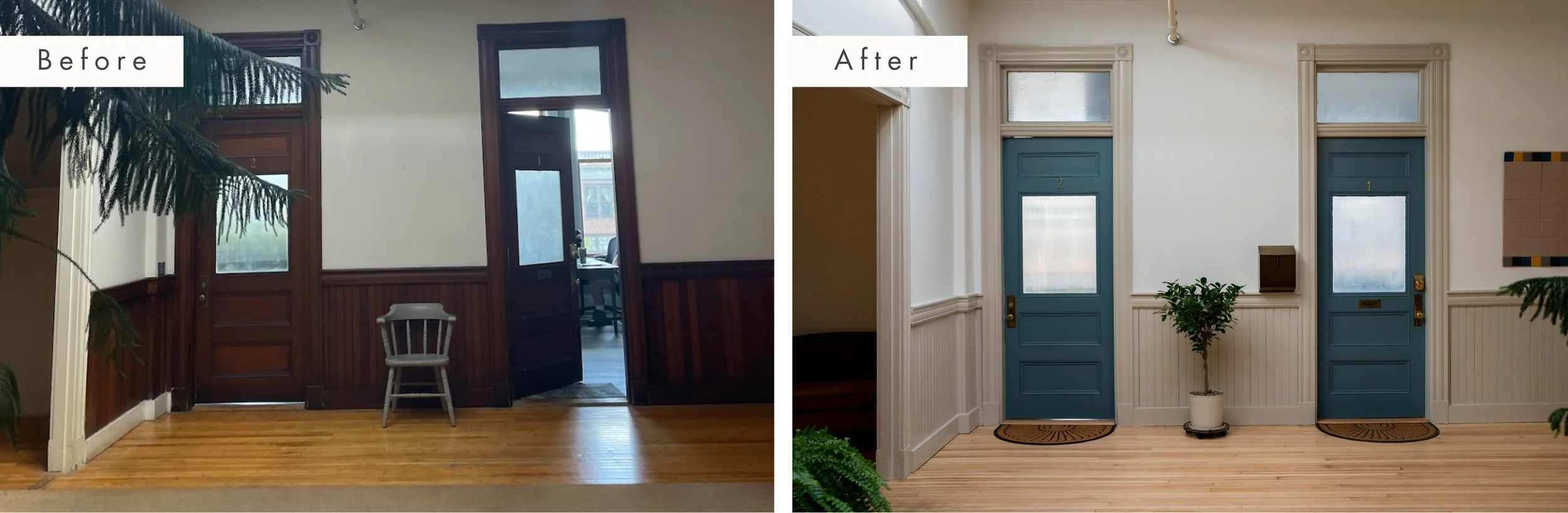 office doors in lobby after interior redesign