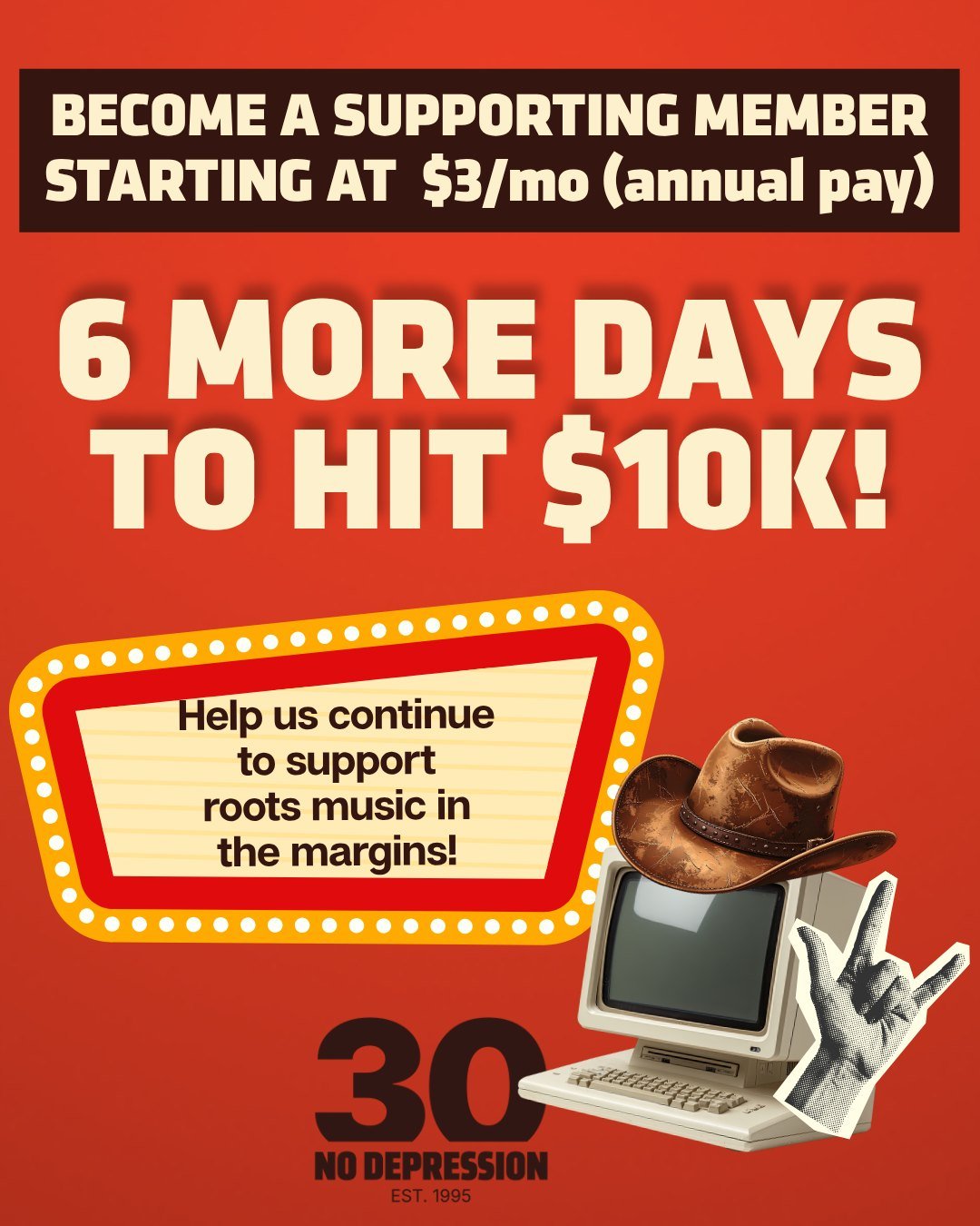 Artists rely heavily on music reporting for visibility and amplification in order to keep making the art that you love. Consider supporting a nonprofit that keeps music artists at the heart of everything we do. Final stretch to hit our goal of 200 ne
