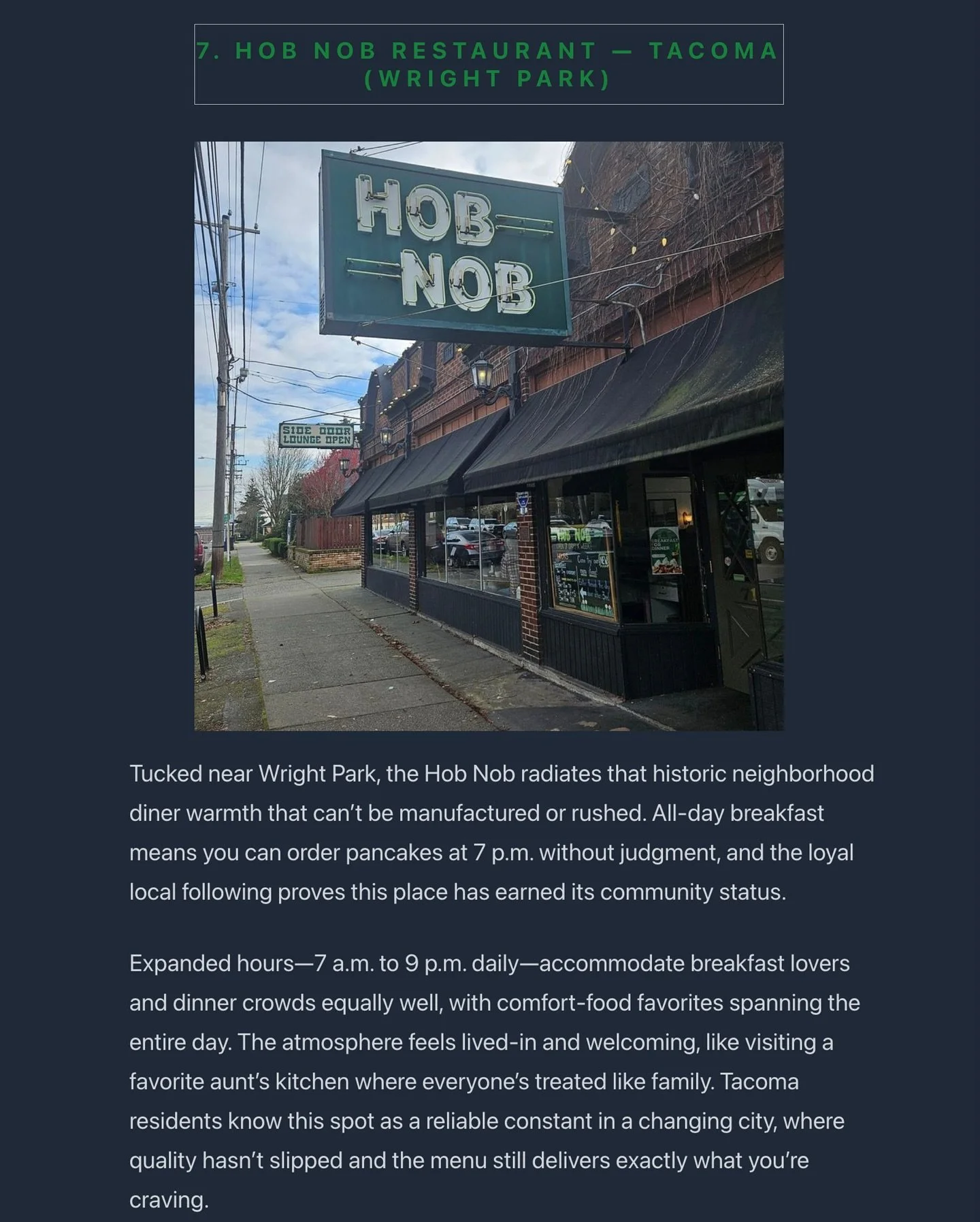 Happy to have made the cut of Washington&rsquo;s 15 Must-Try Diners 💚✨ Any time is the right time for pancakes!