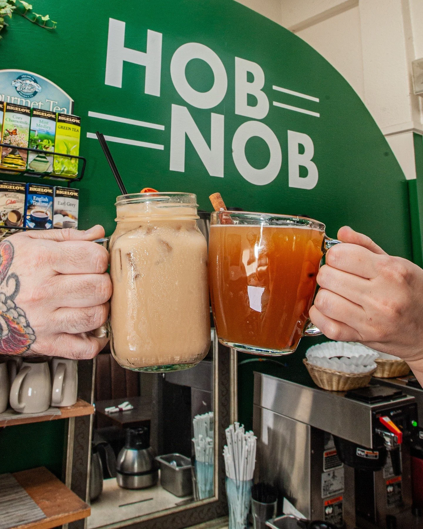 Cheers to the weekend! Come grab some bevs with us and cozy up! Here are some of our current favorites: ⁠
⁠
🍎 Hard Cinnamon Cider: Fireball and hot cider with a cinnamon stick⁠
☕ Pumpkin Spiked Latte: House-made pumpkin spice, Irish cream, and hot c