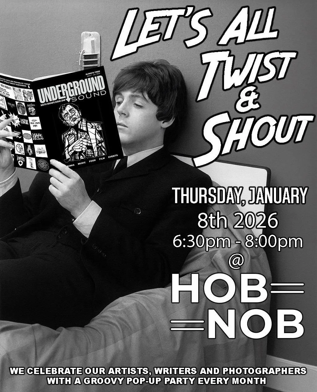 We're hosting the Underground Sound launch party tomorrow, Thursday January 8th from 6:30-8:00! It's a free, monthly print only zine highlighting the people, places and stories that give our city it&rsquo;s gritty edge. ⁠
⁠
Come meet the creators, gr