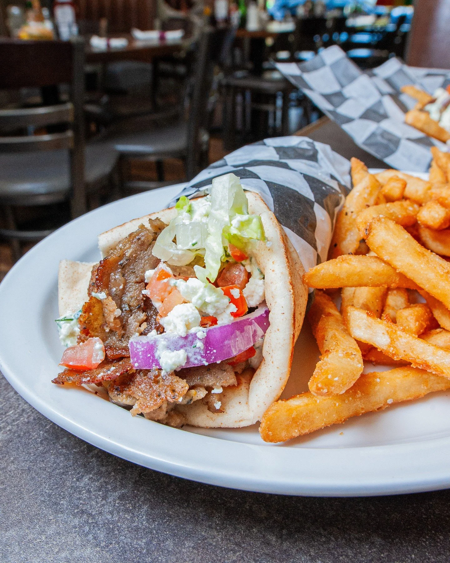 We&rsquo;ve got a bunch of new menu items, including these three Greek-inspired bites. Come try 'em out and tell us what you think!⁠
⁠
Classic Gyro - Seasoned lamb and beef with red onion, tomato, lettuce, feta and tzatziki in a warm pita⁠
⁠
Greek Fr